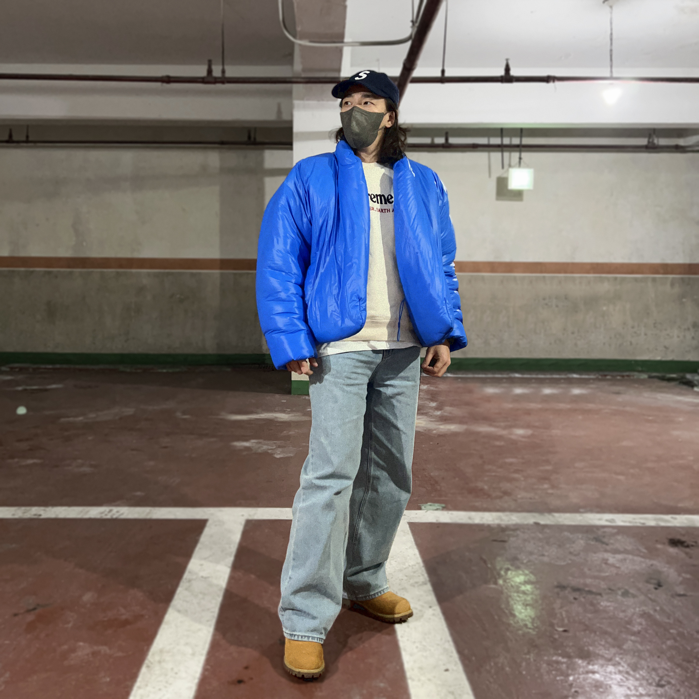 Supreme Boiled Wool S Logo 6-Panel Navy - 22FW, Yeezy Gap Round Jacket Blue 착용 스타일