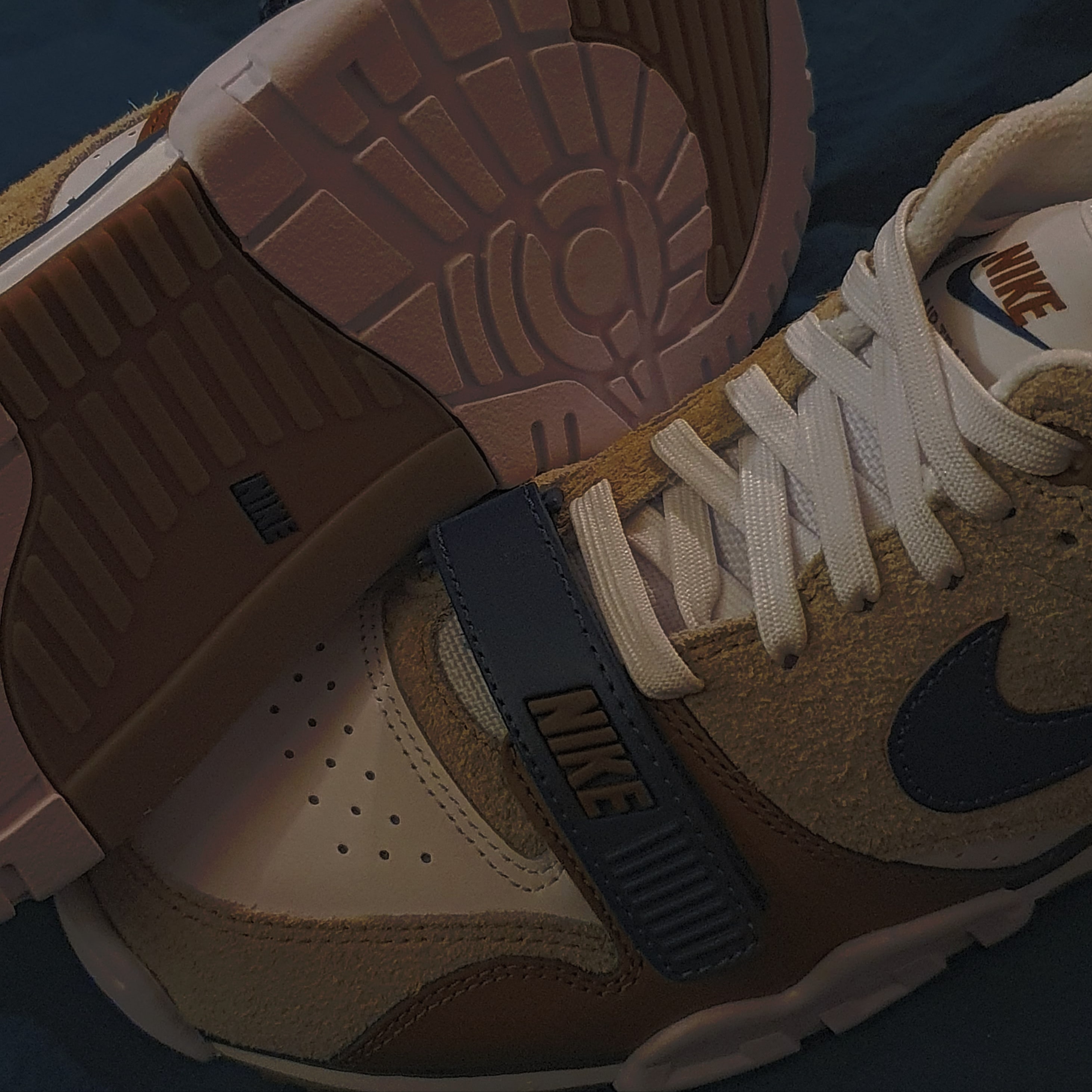 Nike Air Trainer 1 Limestone and Valerian Blue 착용 스타일 - 3