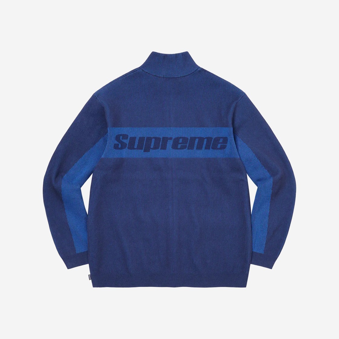 Supreme 2-Tone Ribbed Zip Up Sweater Blue - 22FW 상세 이미지 1