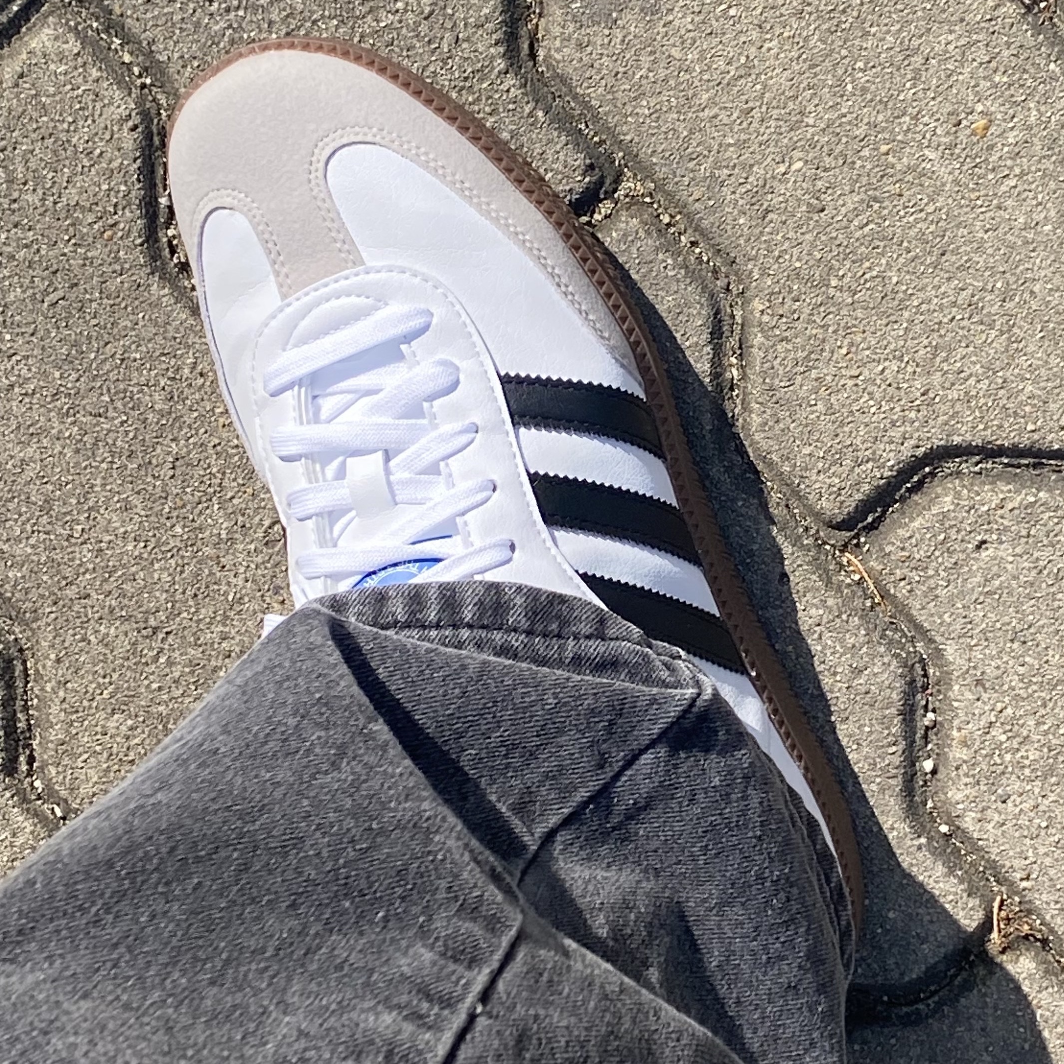 Adidas Samba Vegan White Black 착용 스타일