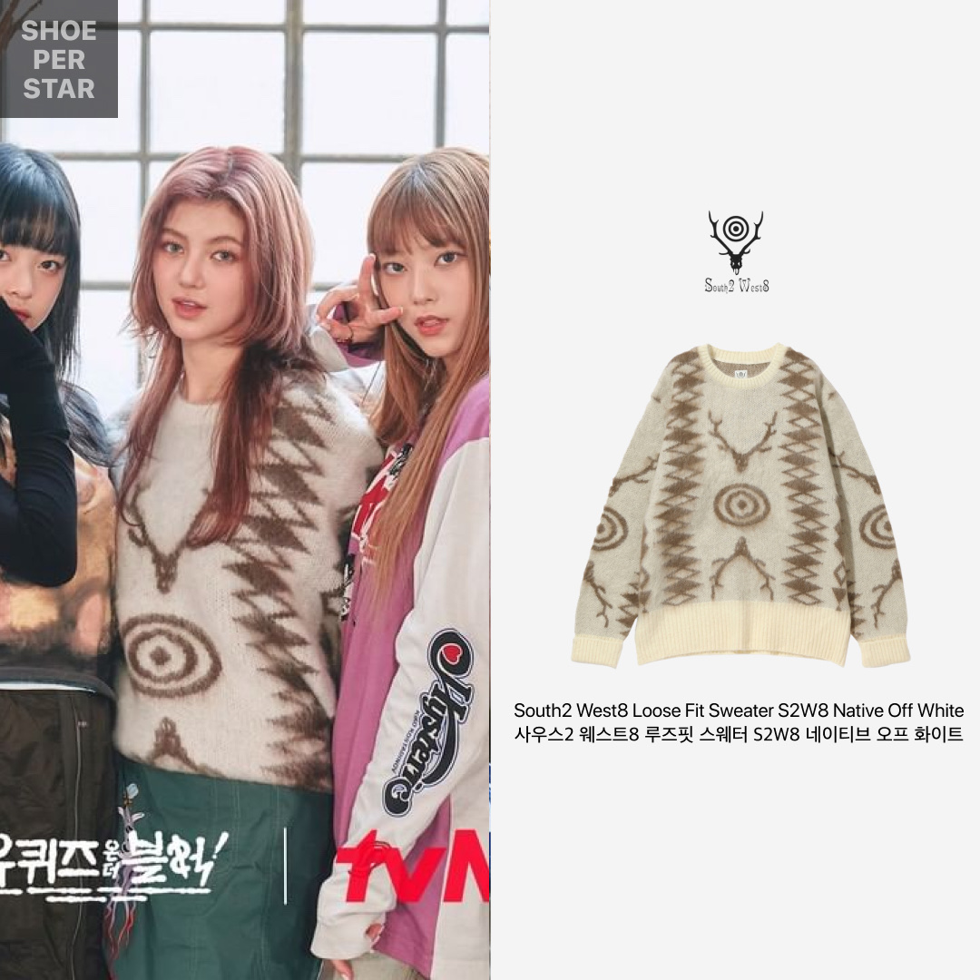 South2 West8 Loose Fit Sweater S2W8 Native Off White 착용 스타일 - 1