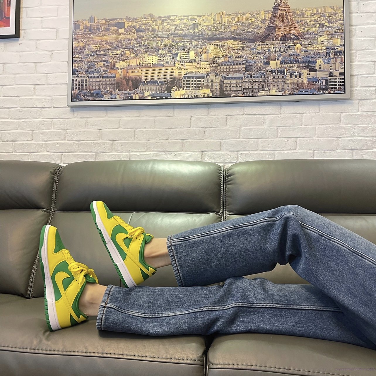 Nike Dunk Low Apple Green and Yellow Strike 착용 스타일 - 4
