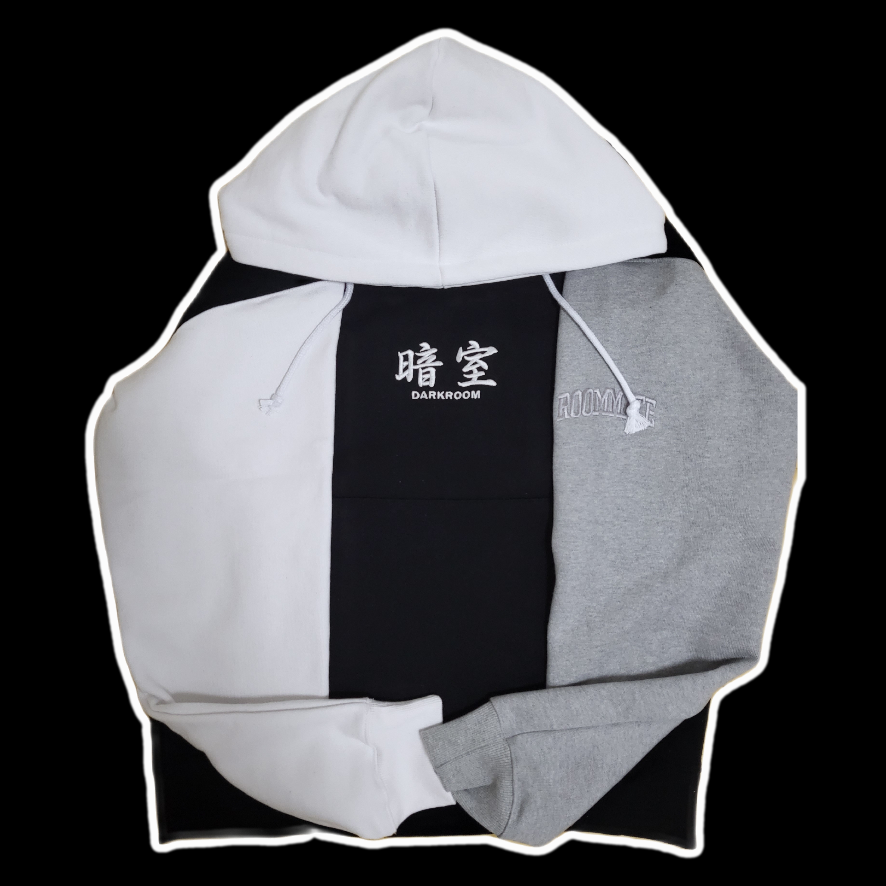 Darkr8m Studio Basic Logo Heavyweight Colorblock Hoodie 착용 스타일