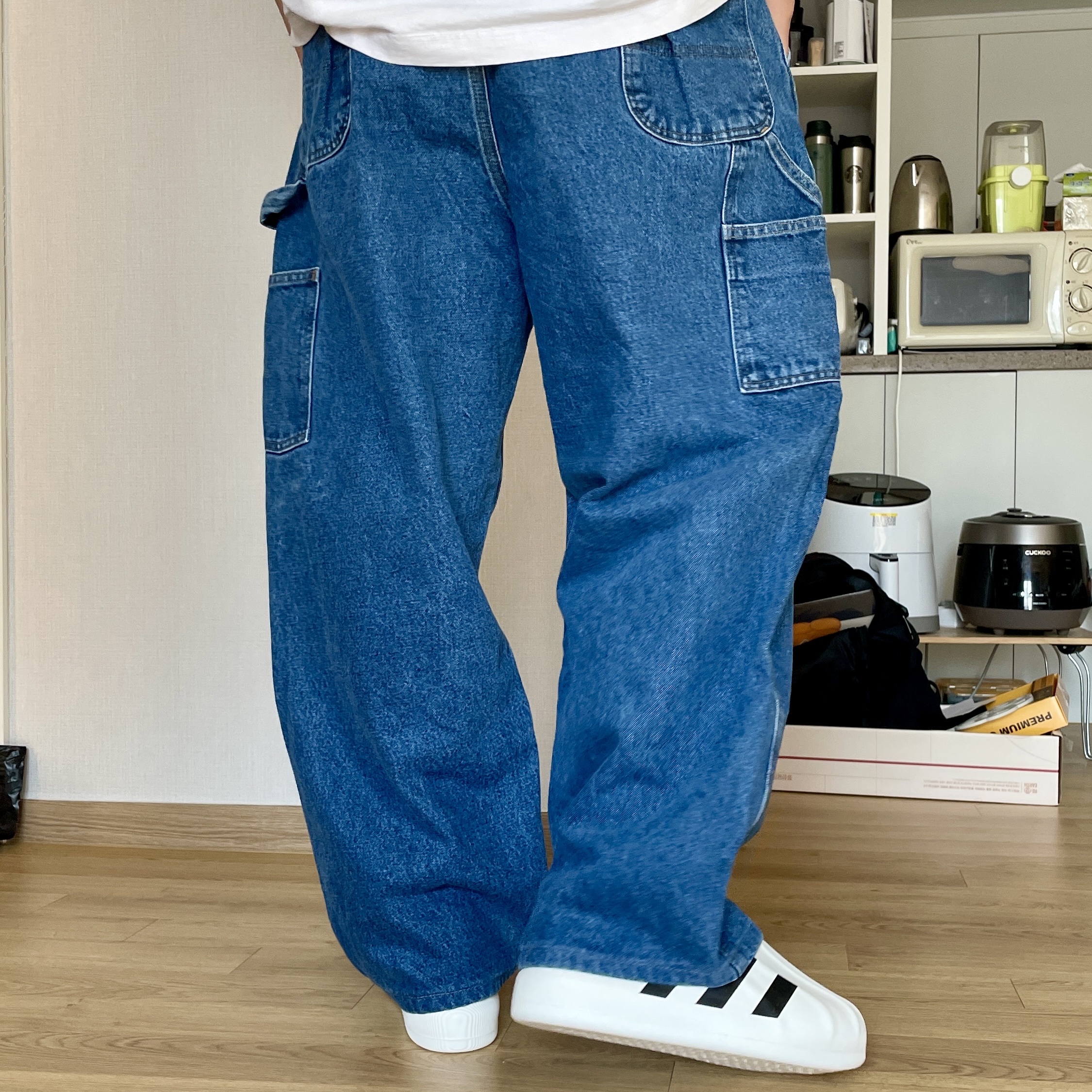 Adidas Adifom Superstar Core White 착용 스타일 - 3