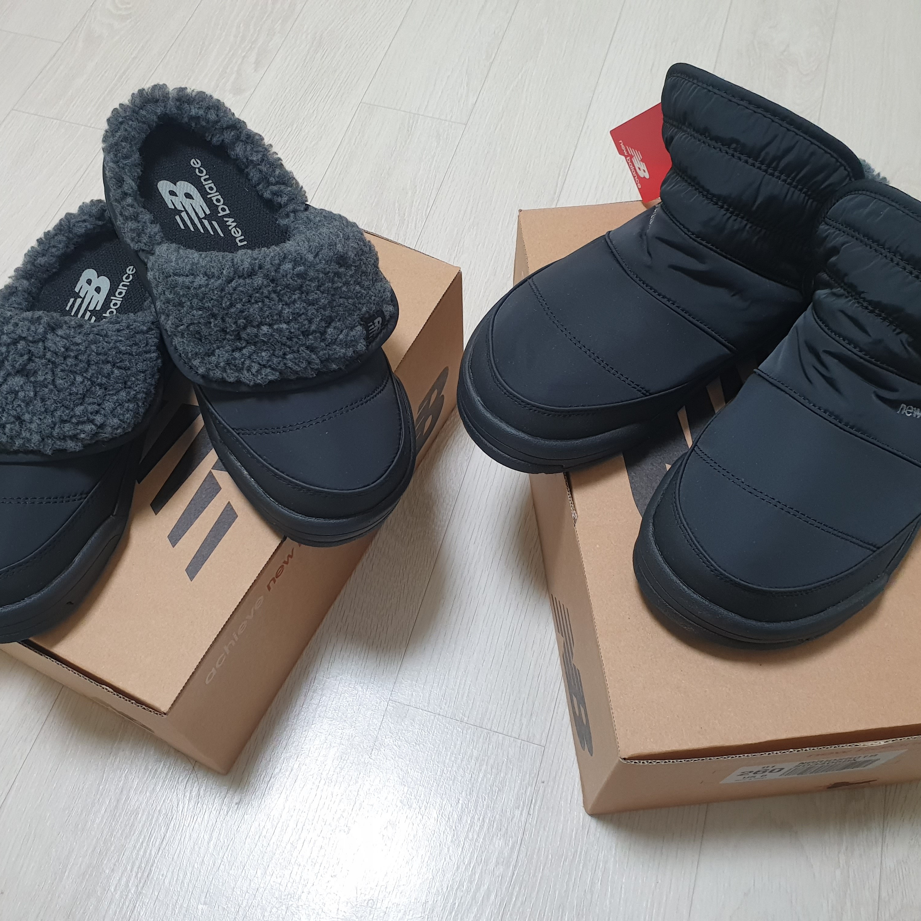New Balance Puflee Black 착용 스타일