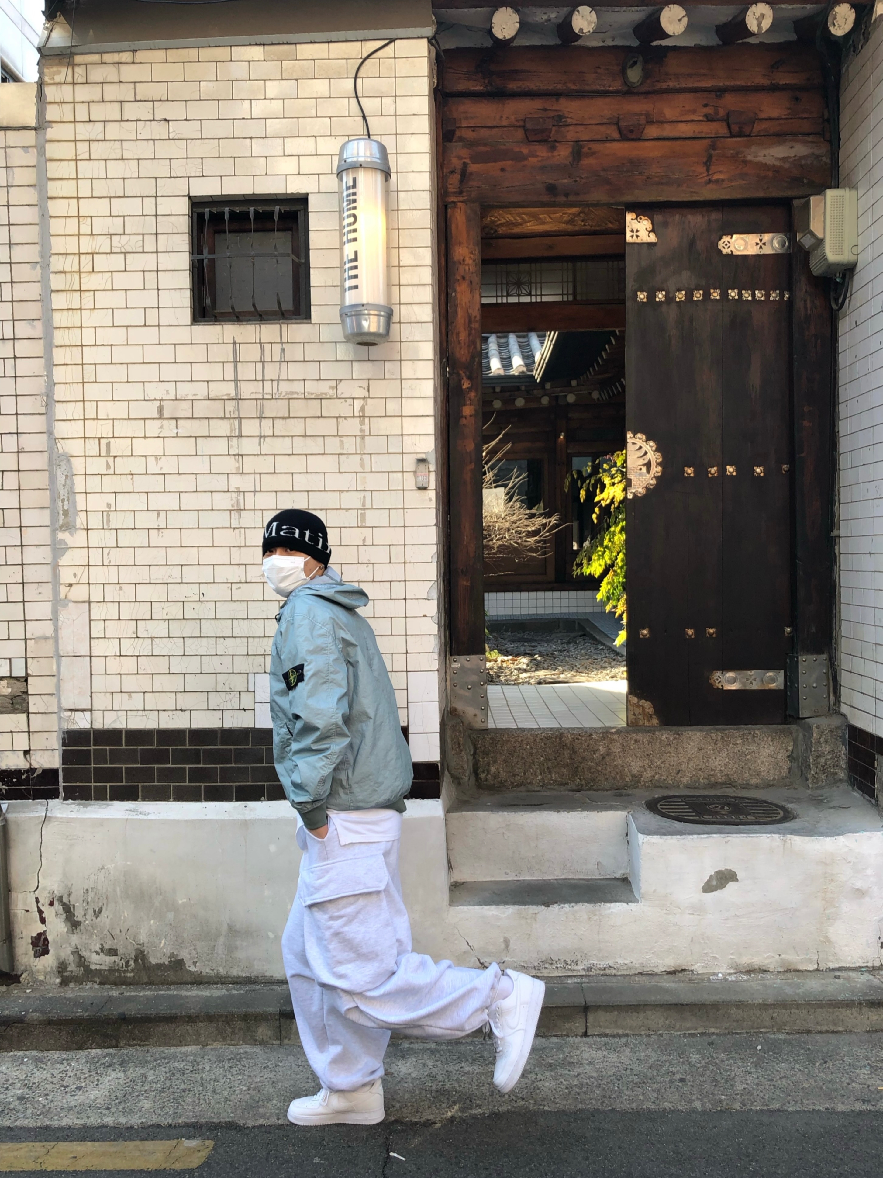 Nike x Drake Nocta Air Force 1 Low SP Certified Lover Boy White, Stone Island 40723 Membrana 3L TC Hooded Jacket Sky Blue - 23SS 착용 스타일