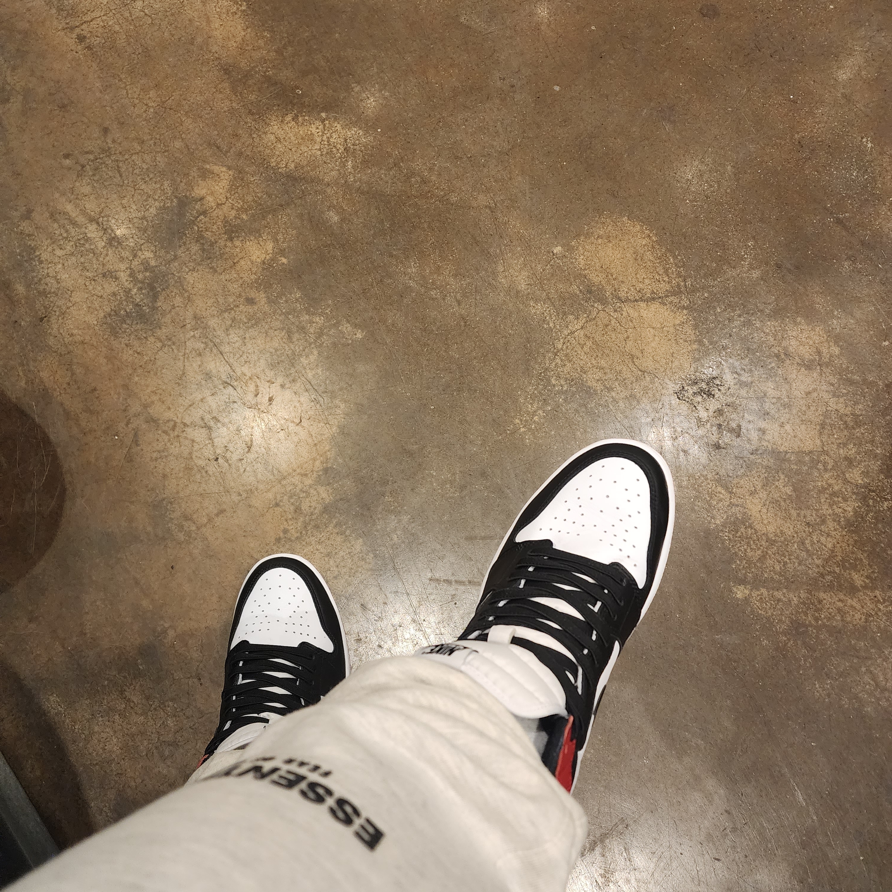 Jordan 1 Retro High OG Black Toe 2016, Essentials The Core Collection Sweatpants Light Oatmeal 착용 스타일