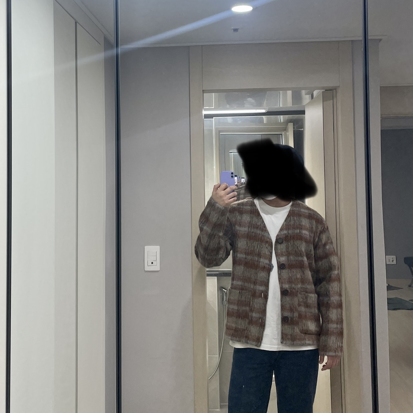 Our Legacy Cardigan Mohair Ament Check 착용 스타일
