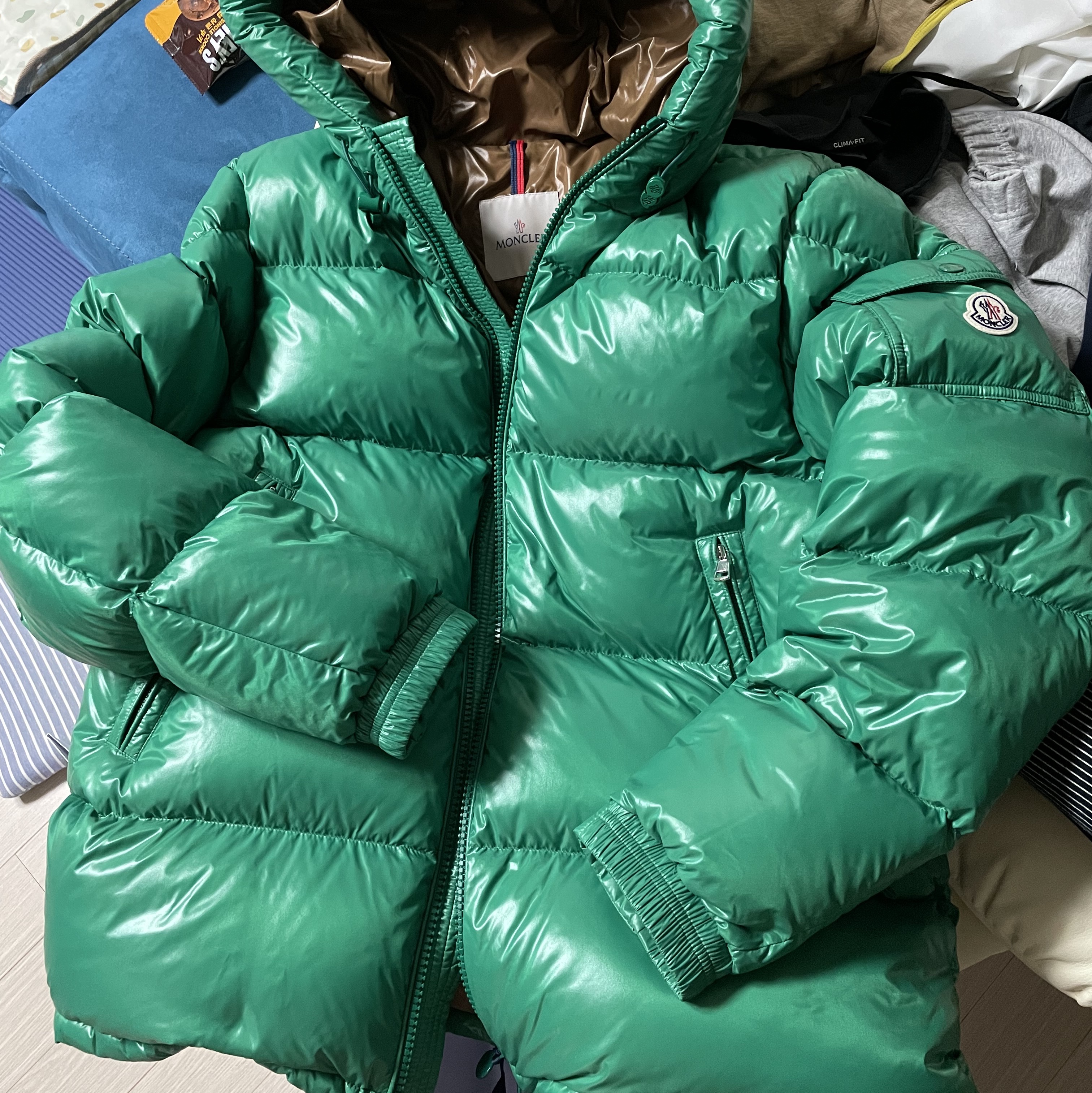 Moncler Ecrins Short Down Jacket Green - 21FW 착용 스타일