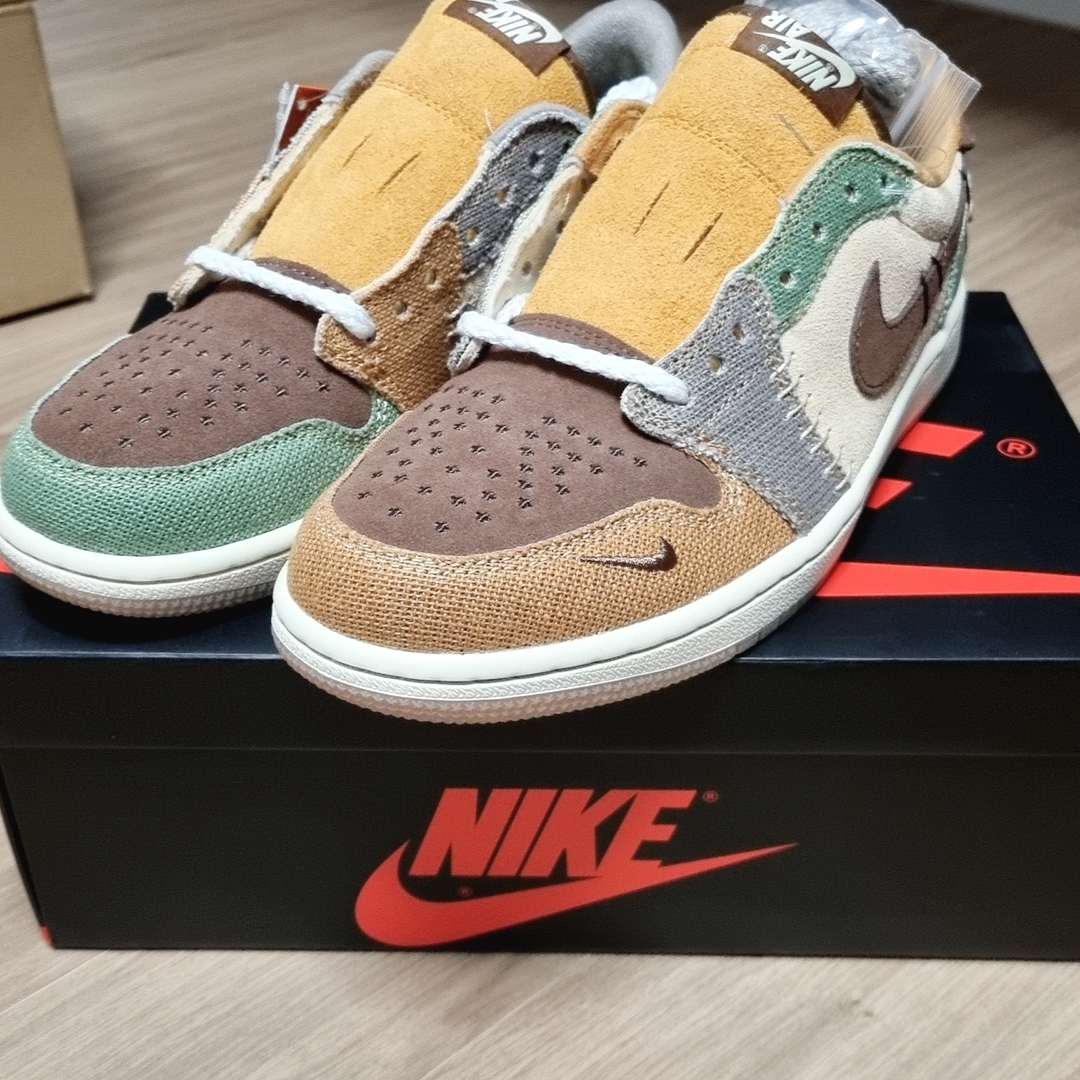 Jordan 1 x Zion Williamson Retro Low OG Flax and Oil Green 착용 스타일