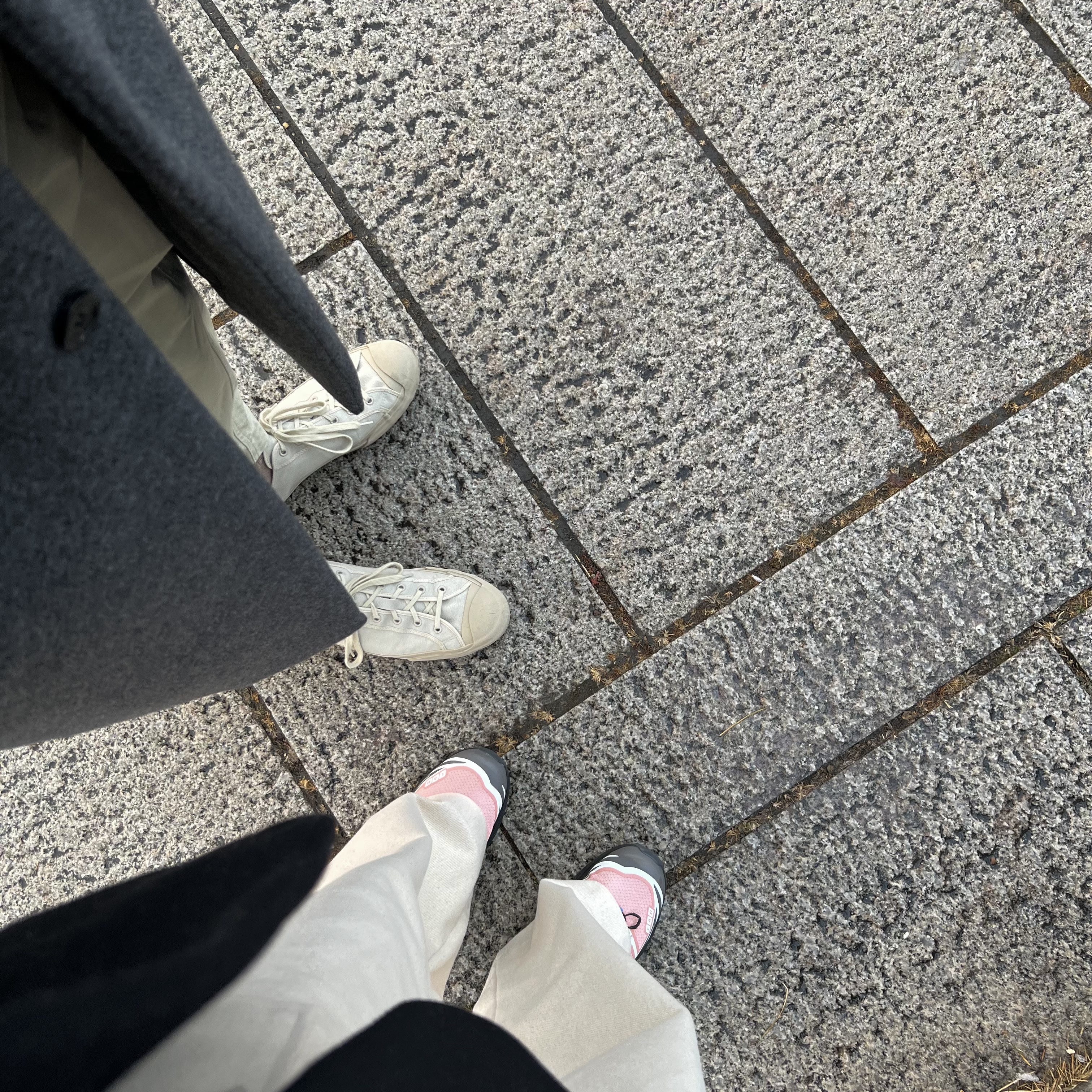 Moonstar x Studio Nicholson Merino Sneakers Dove, Salomon XT-6 Blooming Dahlia 착용 스타일 - 1