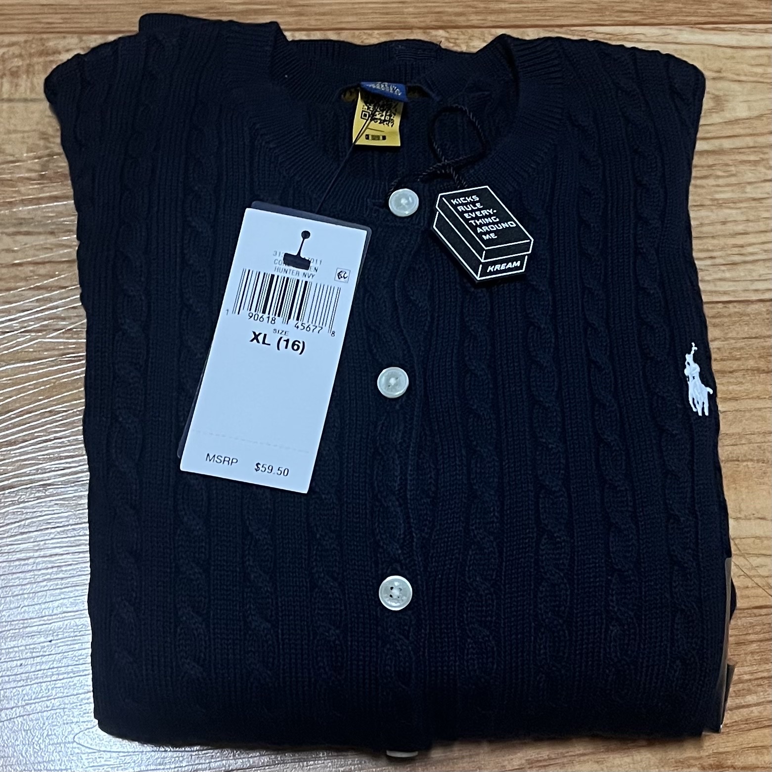 [30% 적립] Polo Ralph Lauren Children Mini Cable Cotton Cardigan Hunter Navy 착용 스타일