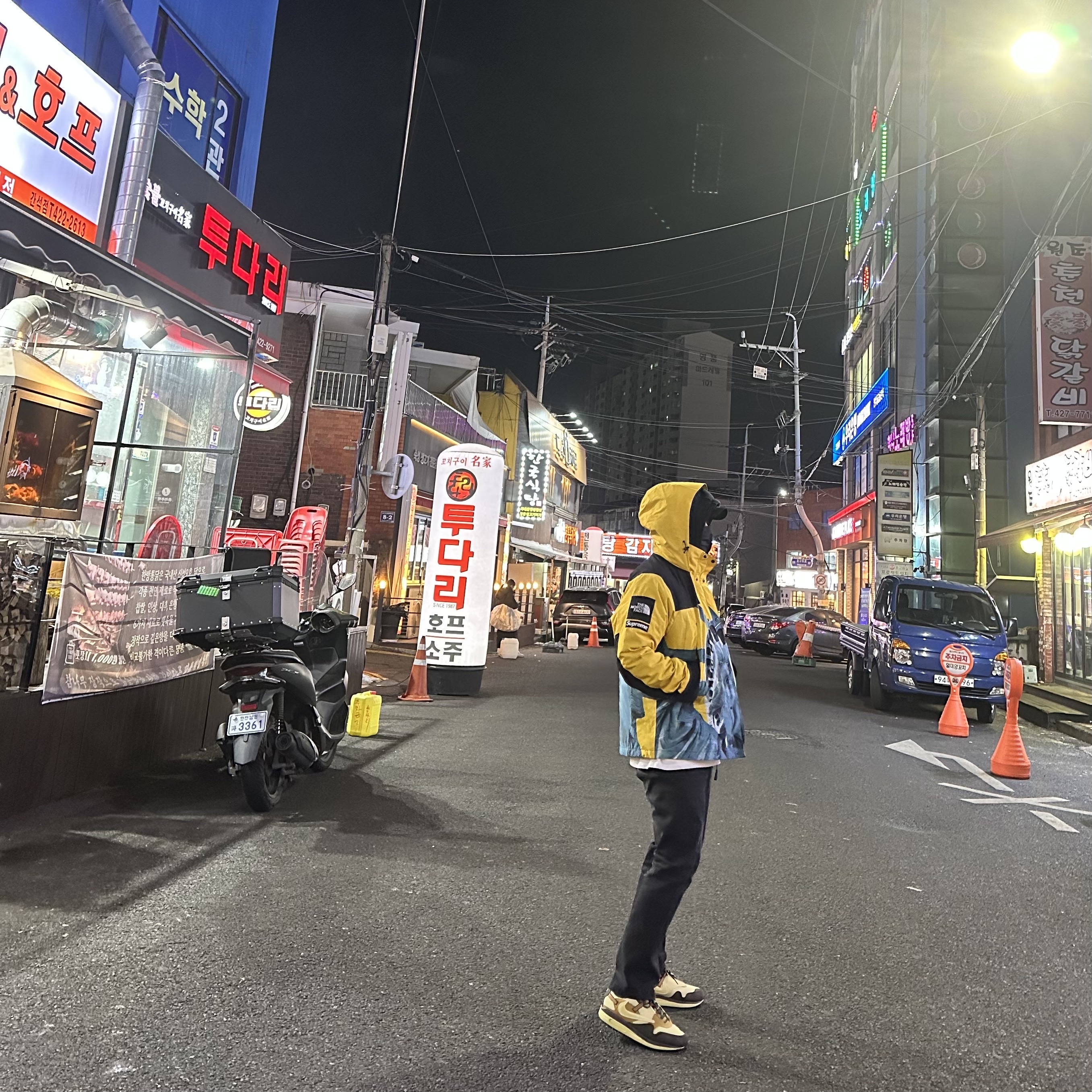 Supreme x The North Face Statue of Liberty Mountain Jacket Yellow - 19FW, Nike x Travis Scott Air Max 1 Cact.us Brown 착용 스타일 - 2