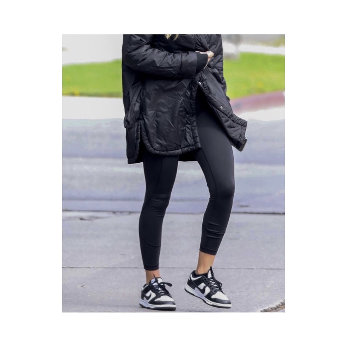 (W) Nike Dunk Low Black 착용 스타일 - 4