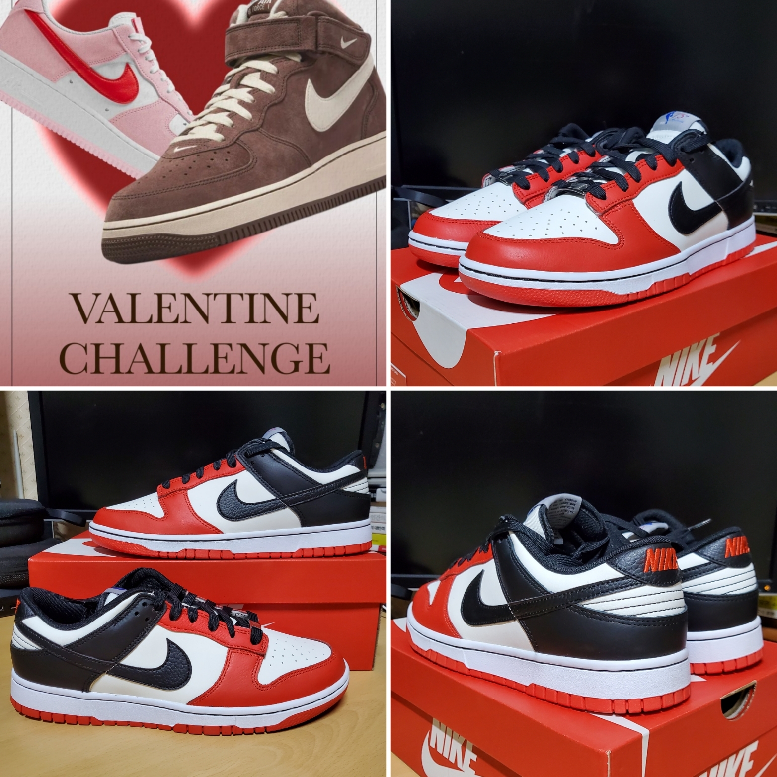 Nike x NBA Dunk Low Retro EMB Black and Chile Red 착용 스타일