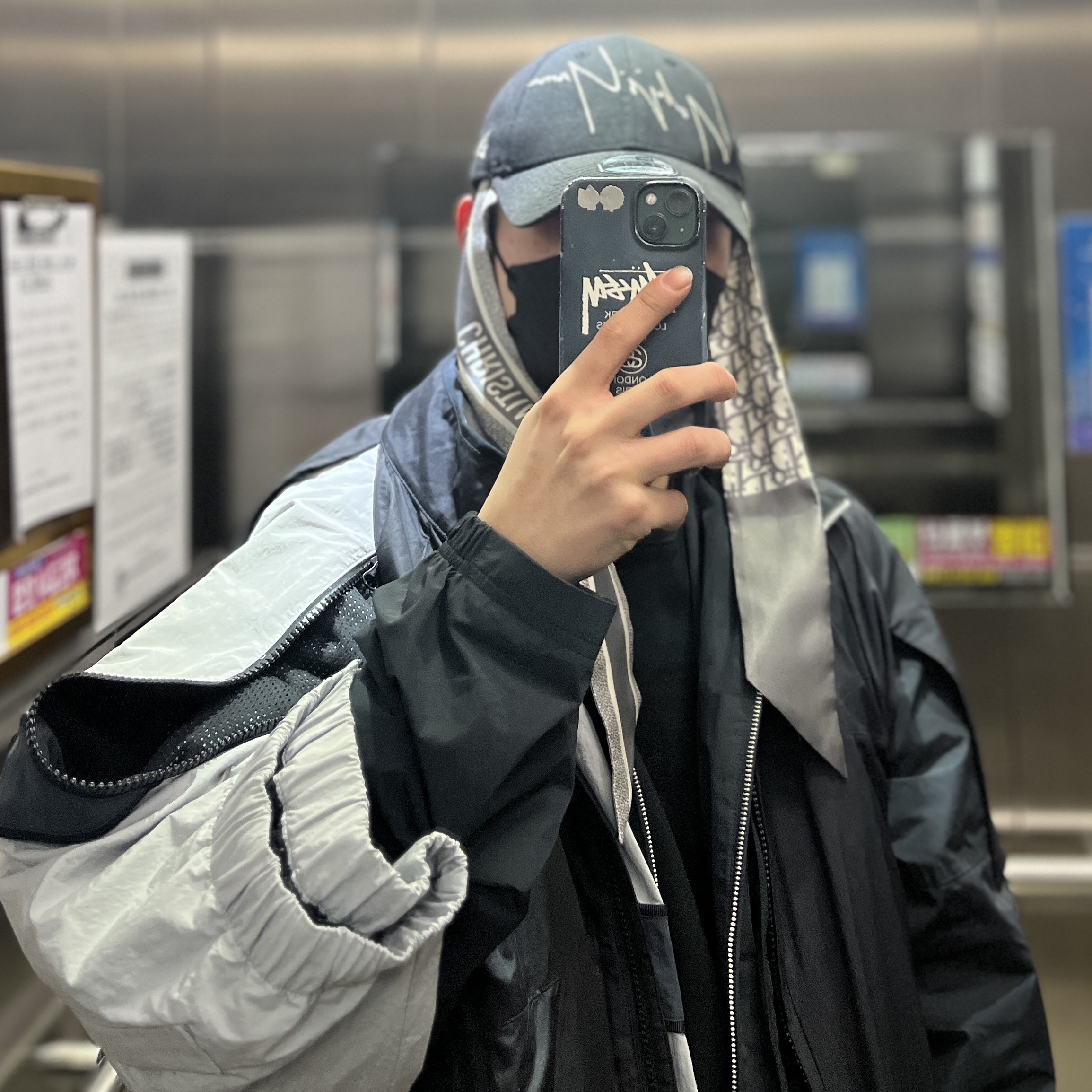 Nike M NRG DH Jacket Black, (W) Dior Oblique Mitzah Scarf Silk Twill Grey 착용 스타일