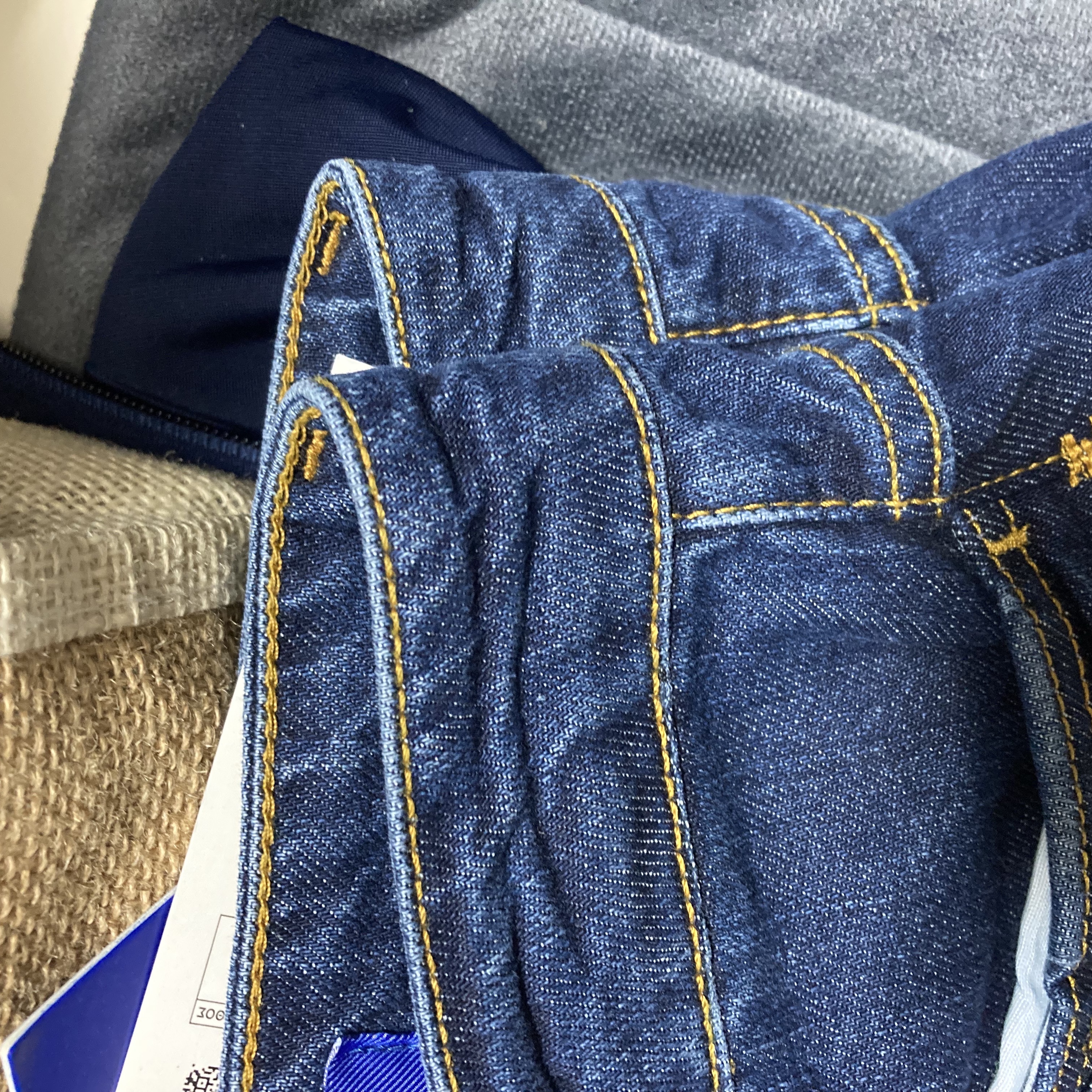 Zara x Ader Error Wide Leg Jeans Blue, (W) Jordan 1 Low White Ice Blue 착용 스타일 - 3