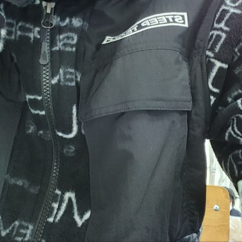 Supreme x The North Face Steep Tech Fleece Jacket Black - 21FW 착용 스타일