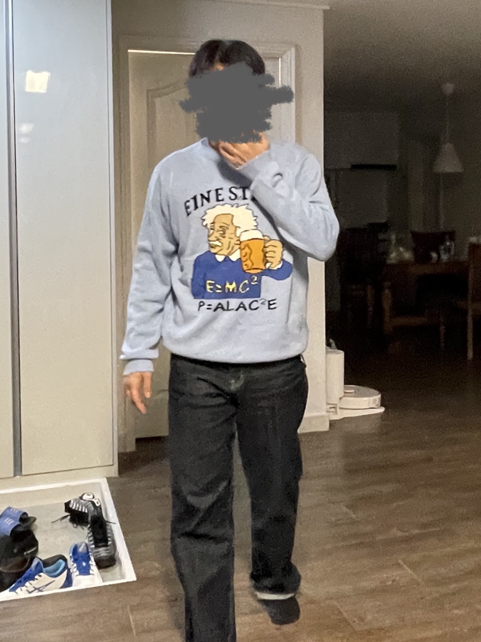 Palace Eine Stein Knit Baby Blue - 21FW 착용 스타일