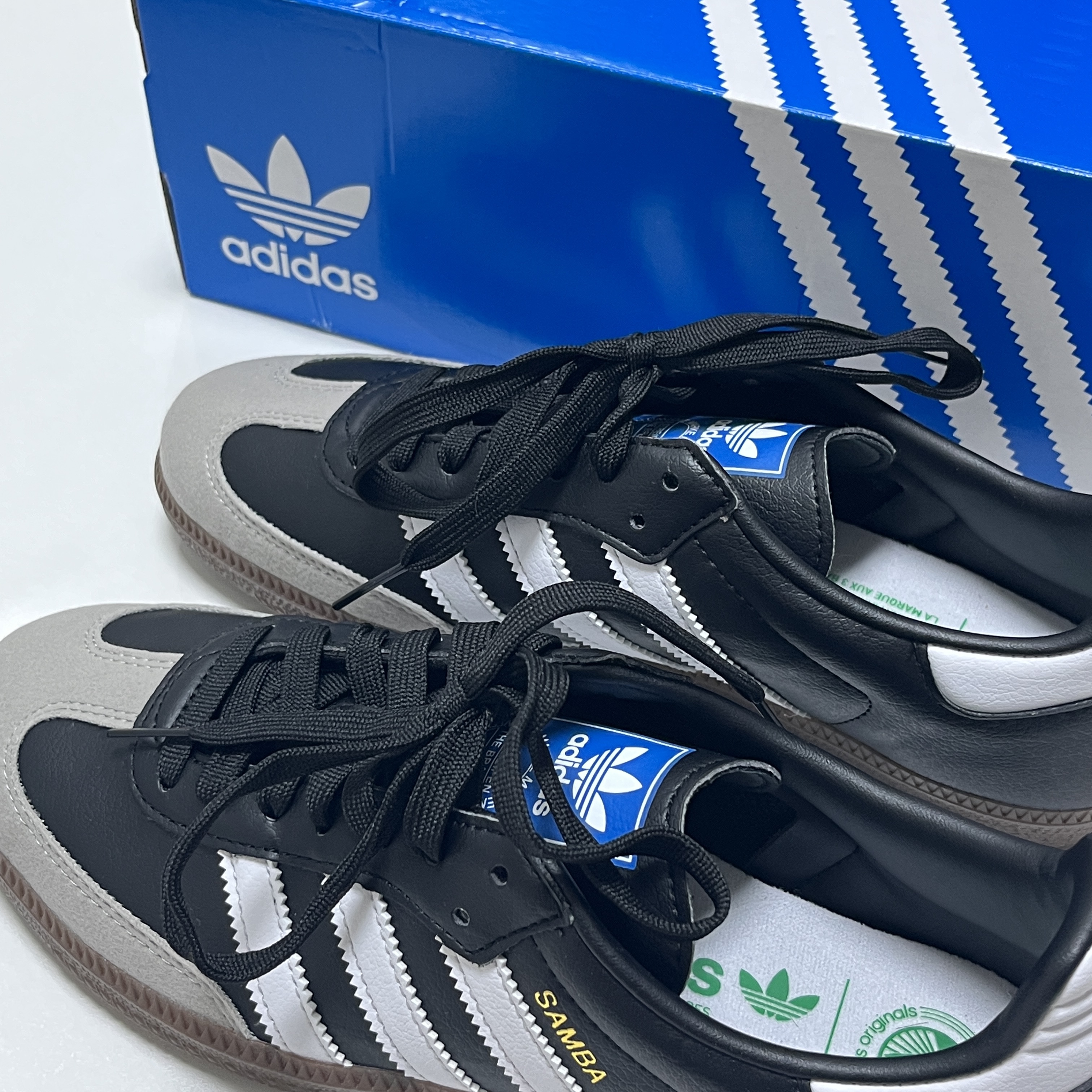 Adidas Samba Vegan Black White 착용 스타일