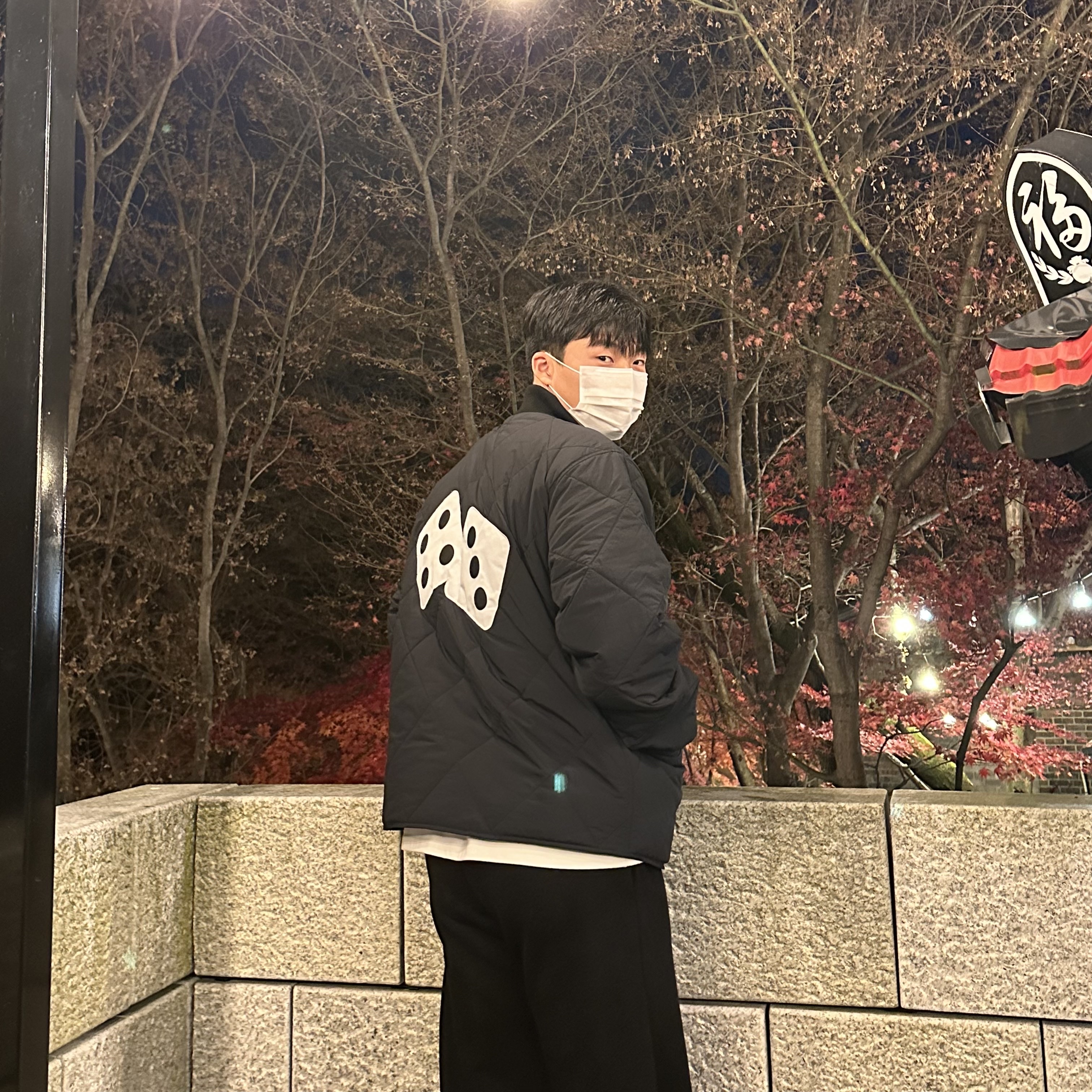 Stussy Dice Quilted Liner Jacket Black 착용 스타일 - 2