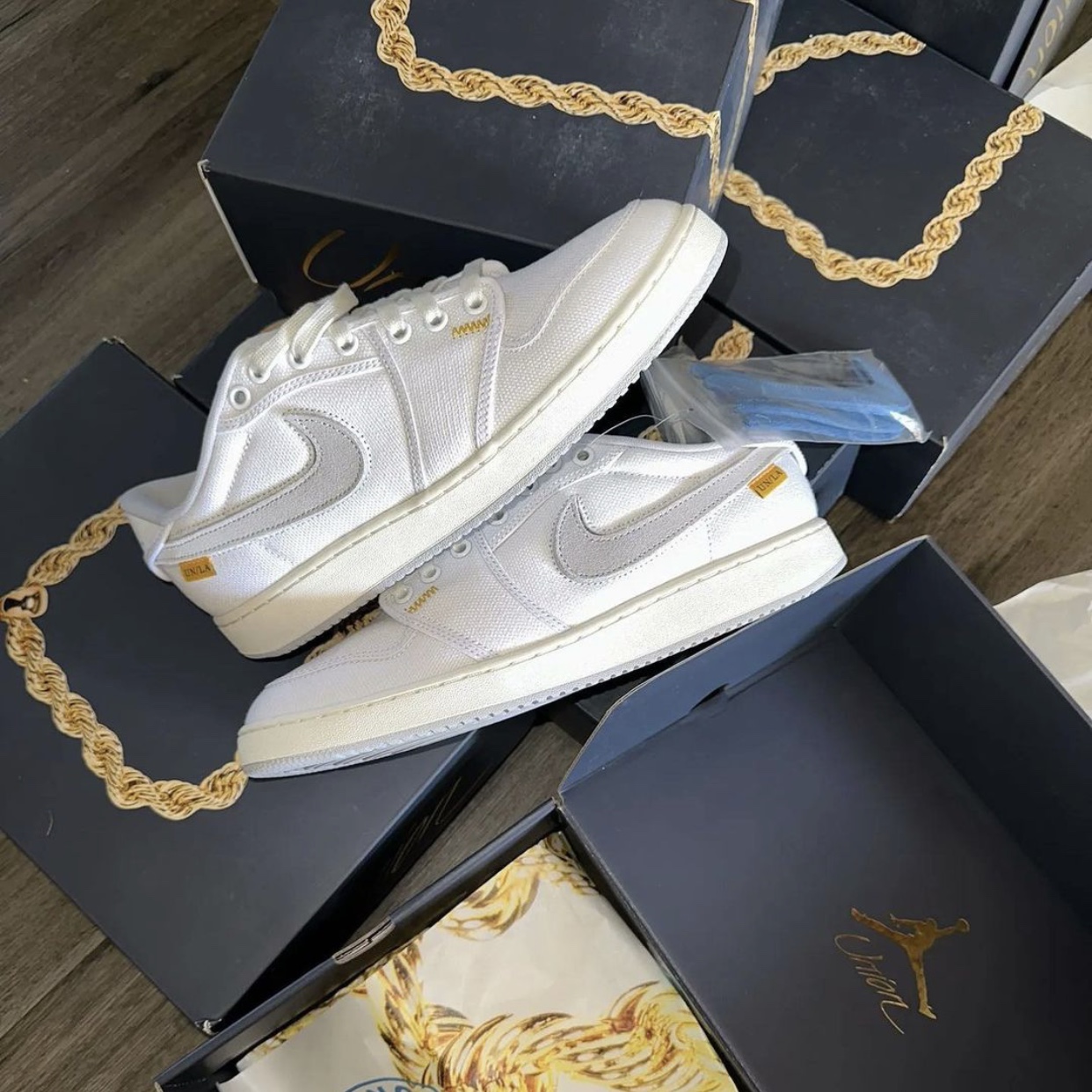 Jordan 1 x Union KO Low White 착용 스타일 - 4