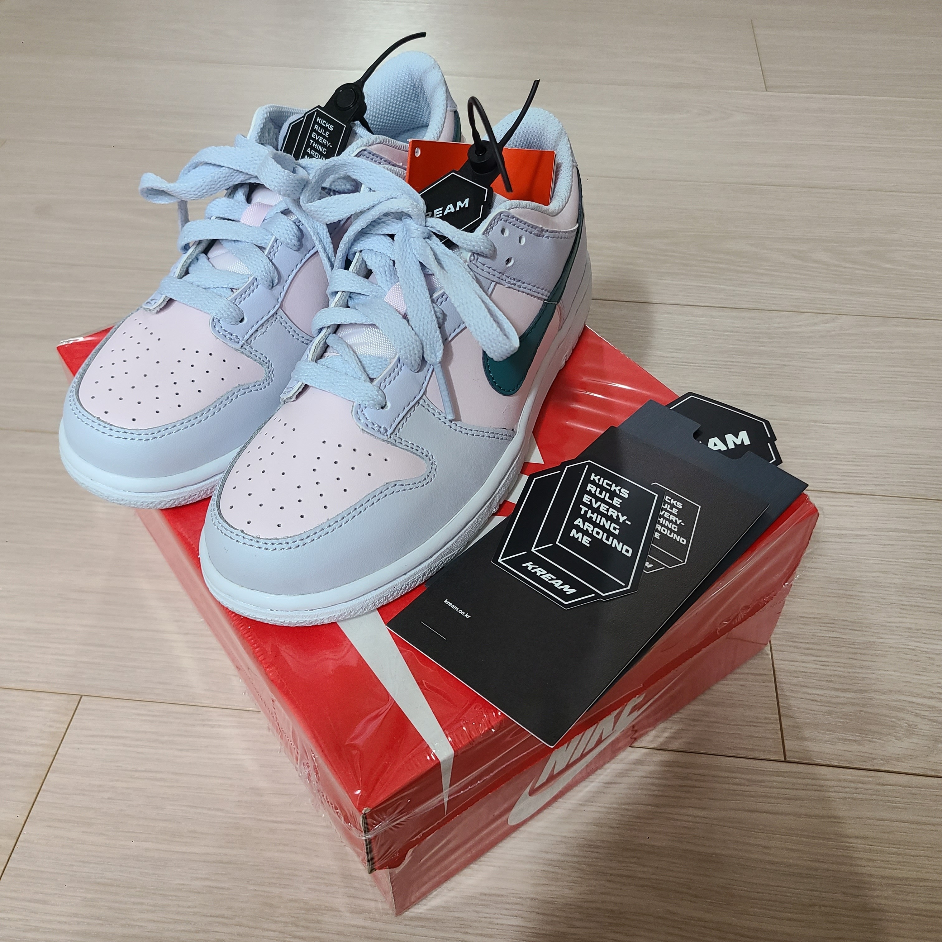 (PS) Nike Dunk Low Football Grey Mineral Teal 착용 스타일