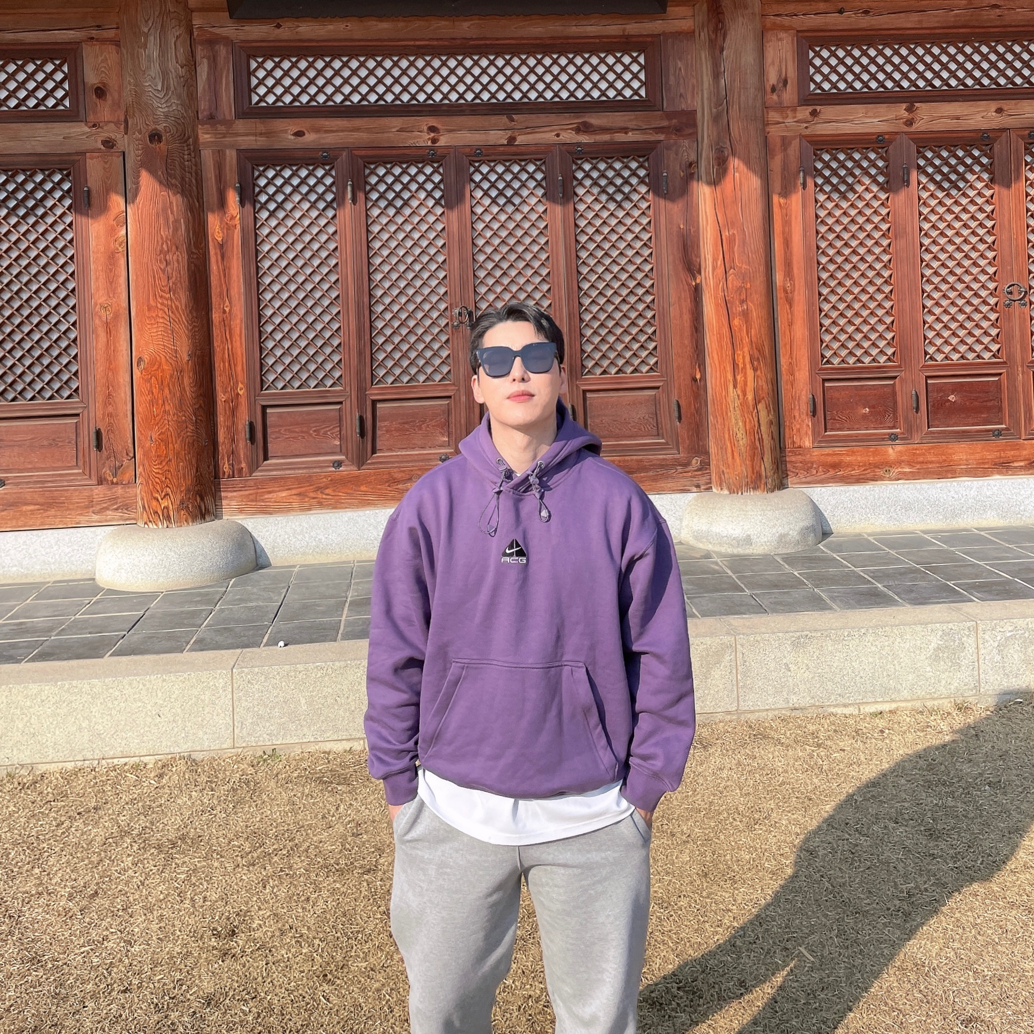 Nike ACG Therma-Fit Pullover Fleece Hoodie Canyon Purple - Asia 착용 스타일