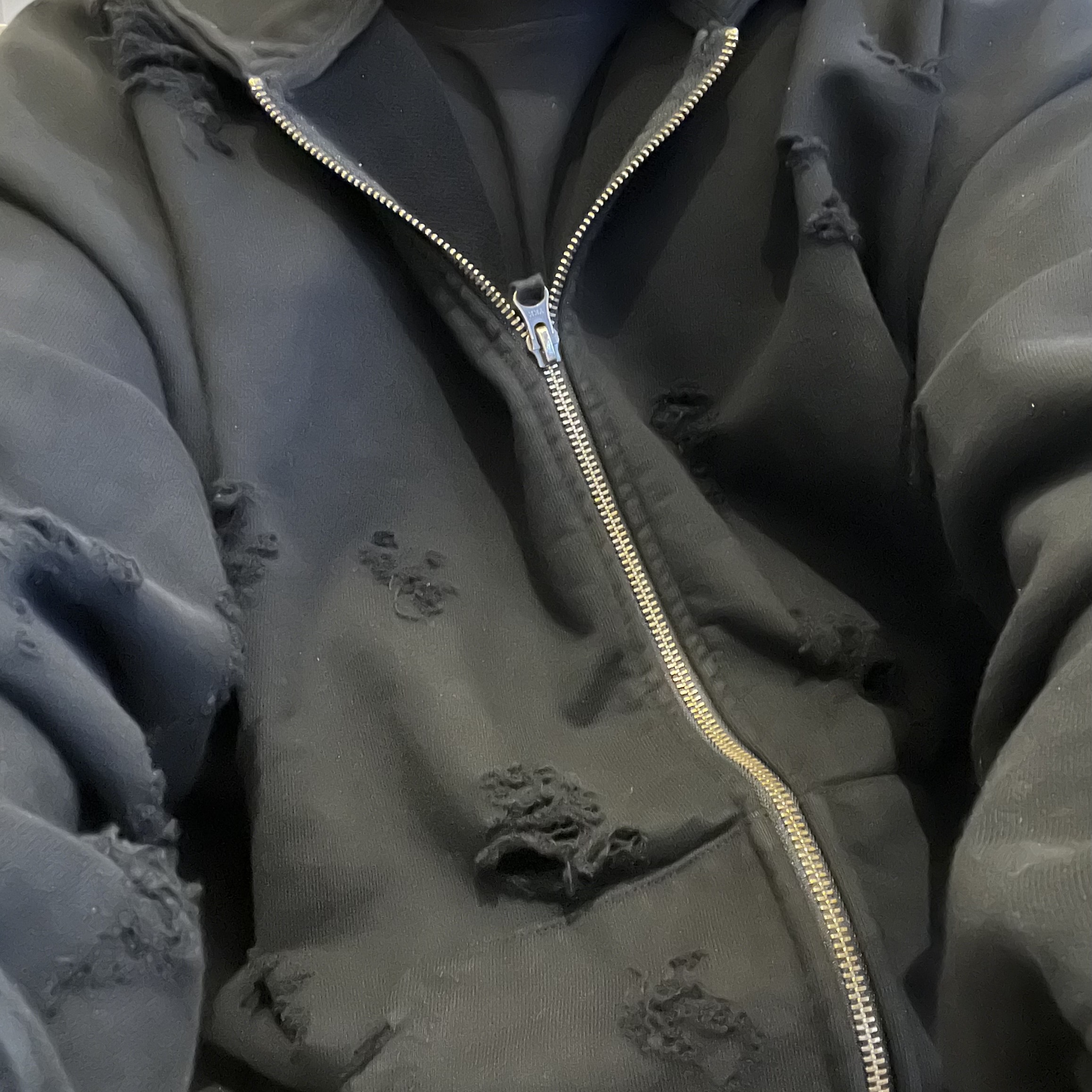 Undermycar Otter Oversized Damage-Washed Hood Zip-Up Sepia - 22FW 착용 스타일