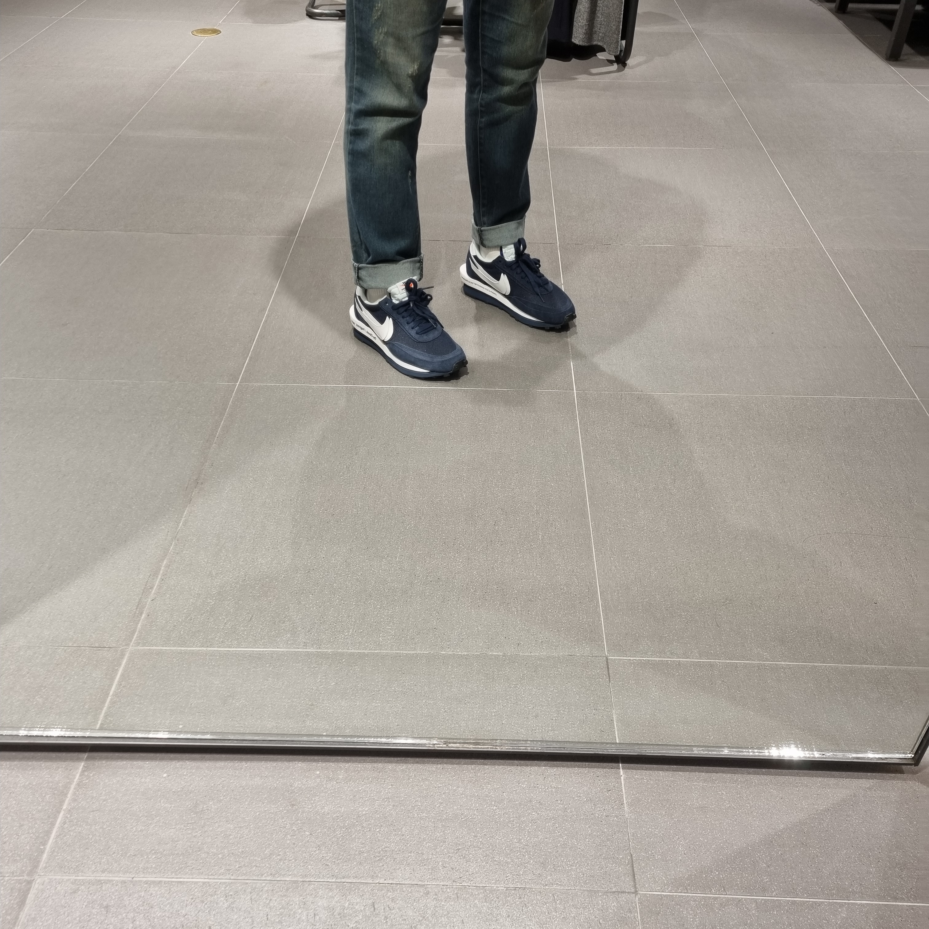 Nike x Sacai x Fragment LDWaffle Blackened Blue 착용 스타일 - 4