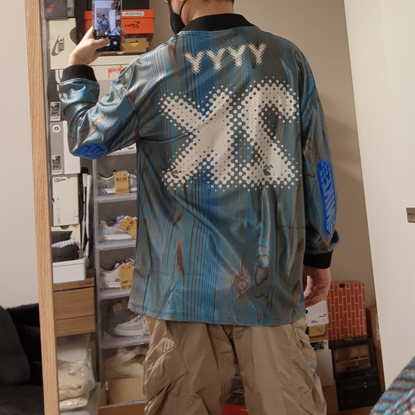 Nike x Off-White NRG Jersey Imperial Blue - Asia, Nike x Off-White NRG Track Suit Khaki - Asia 착용 스타일 - 4