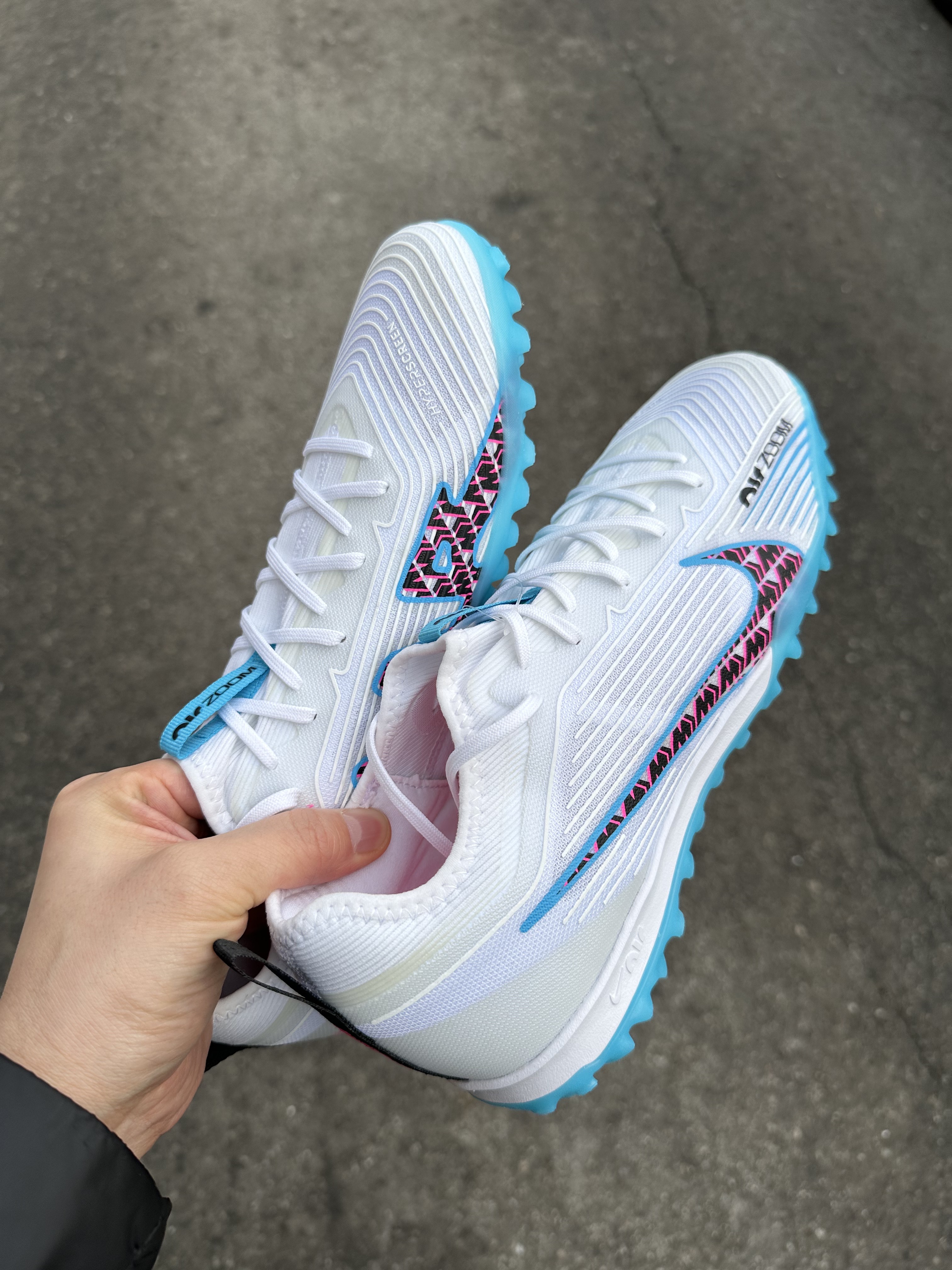 Nike Zoom Mercurial Vapor 15 Pro TF White Baltic Blue 착용 스타일