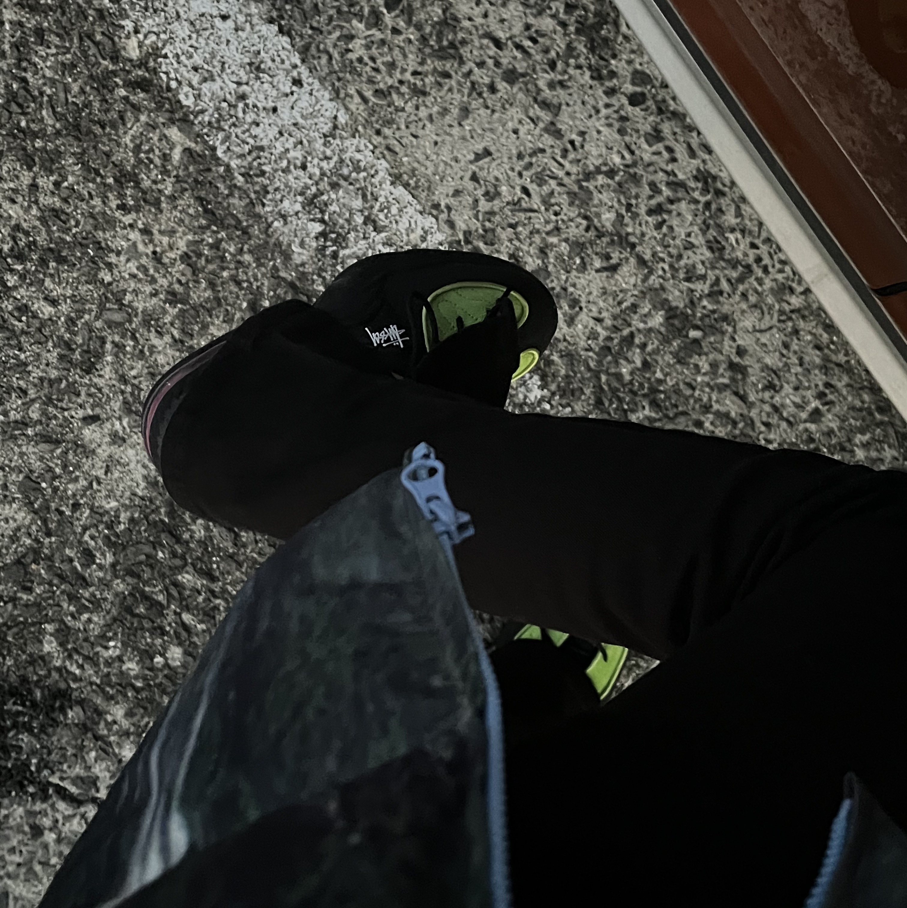 Nike x Stussy Air Penny II Vivid Green and Black, Nike x Stussy Air Penny II Black 착용 스타일 - 1