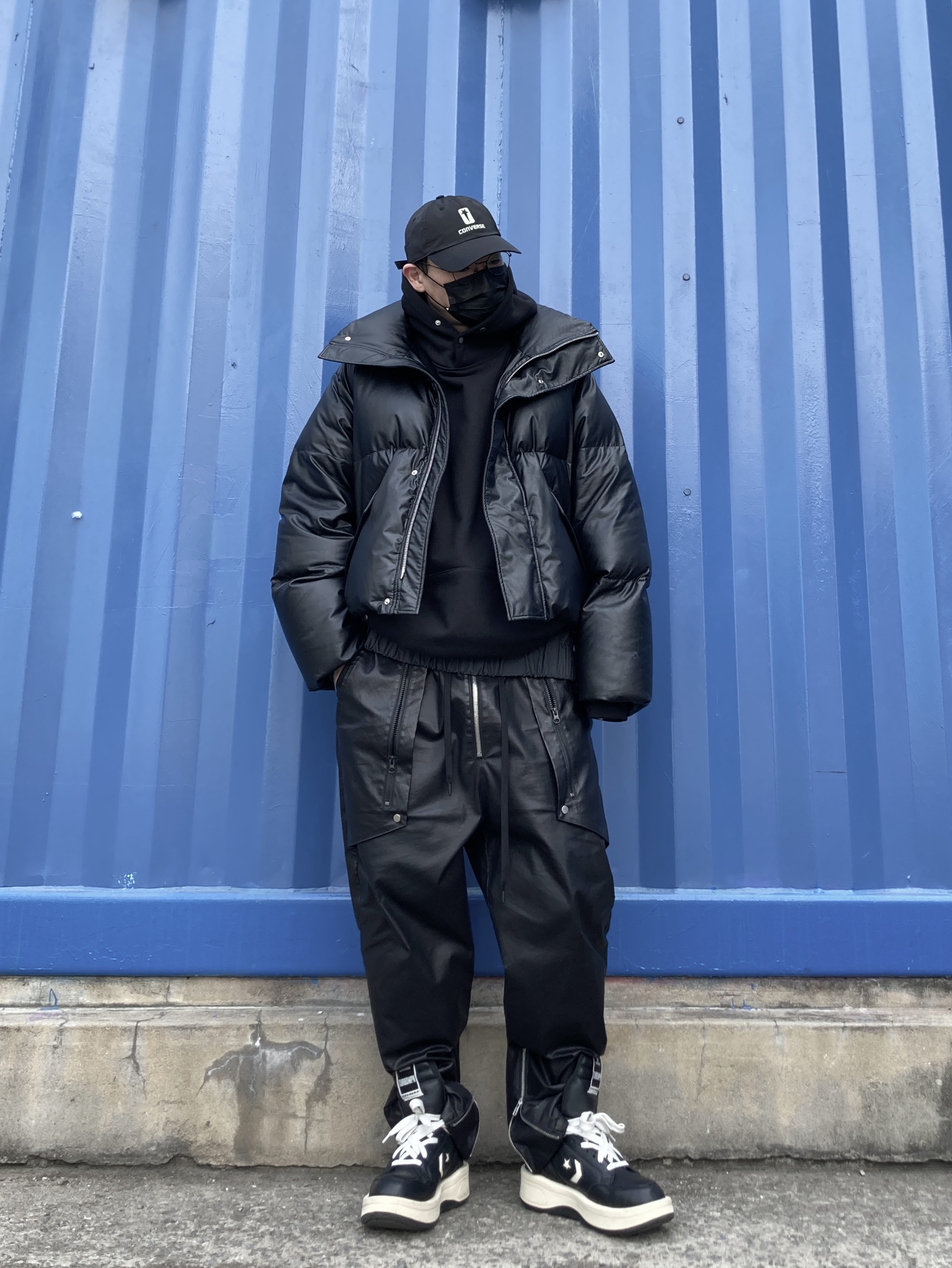Converse x Drkshdw Turbowpn Black Cream, Converse x Drkshdw Dad Cap Black 착용 스타일 - 3