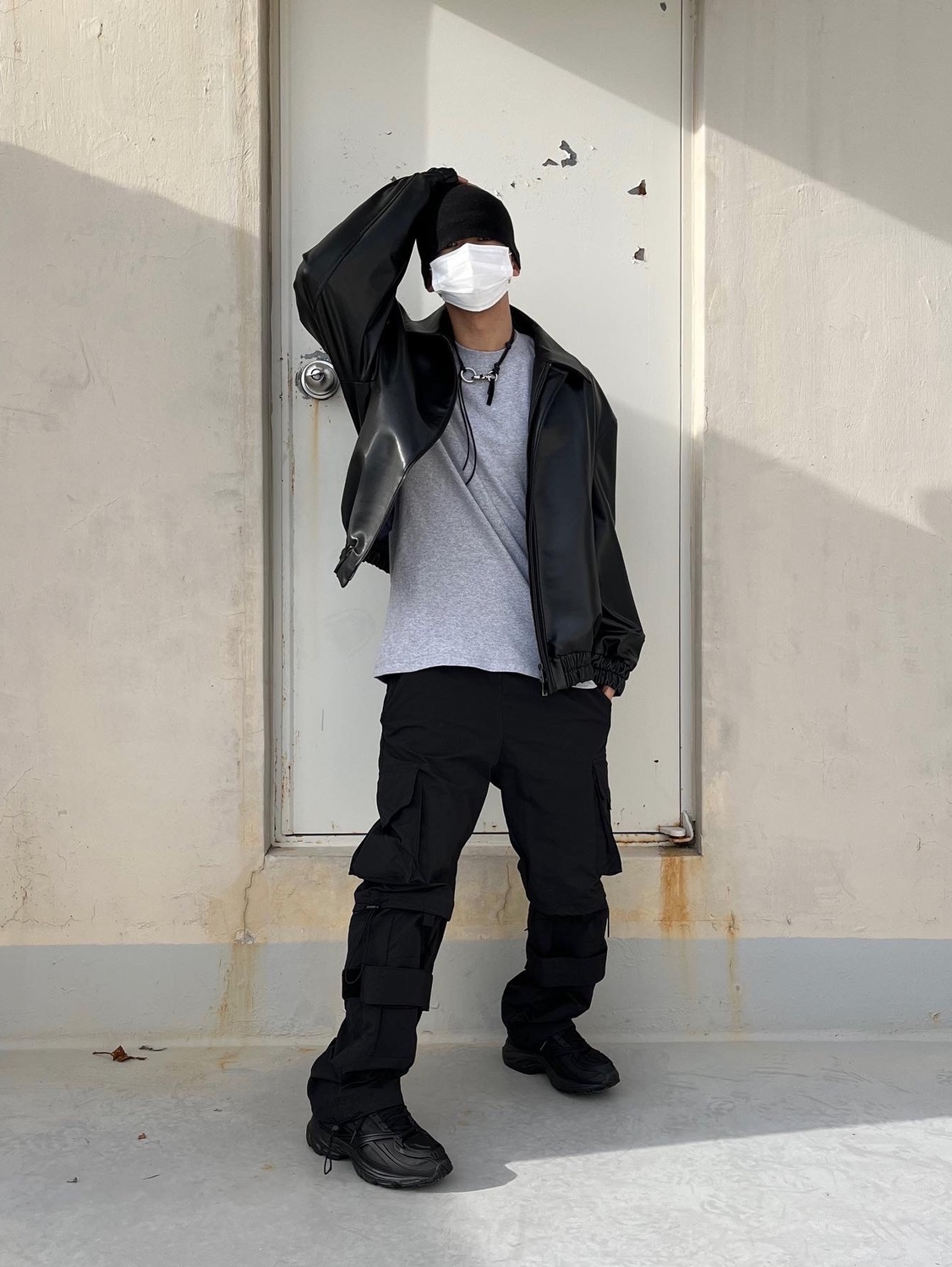 Our Legacy Ladon Leather Keychain Black, Reebok x Kanghyuk Premier Road Modern Mid Black 착용 스타일