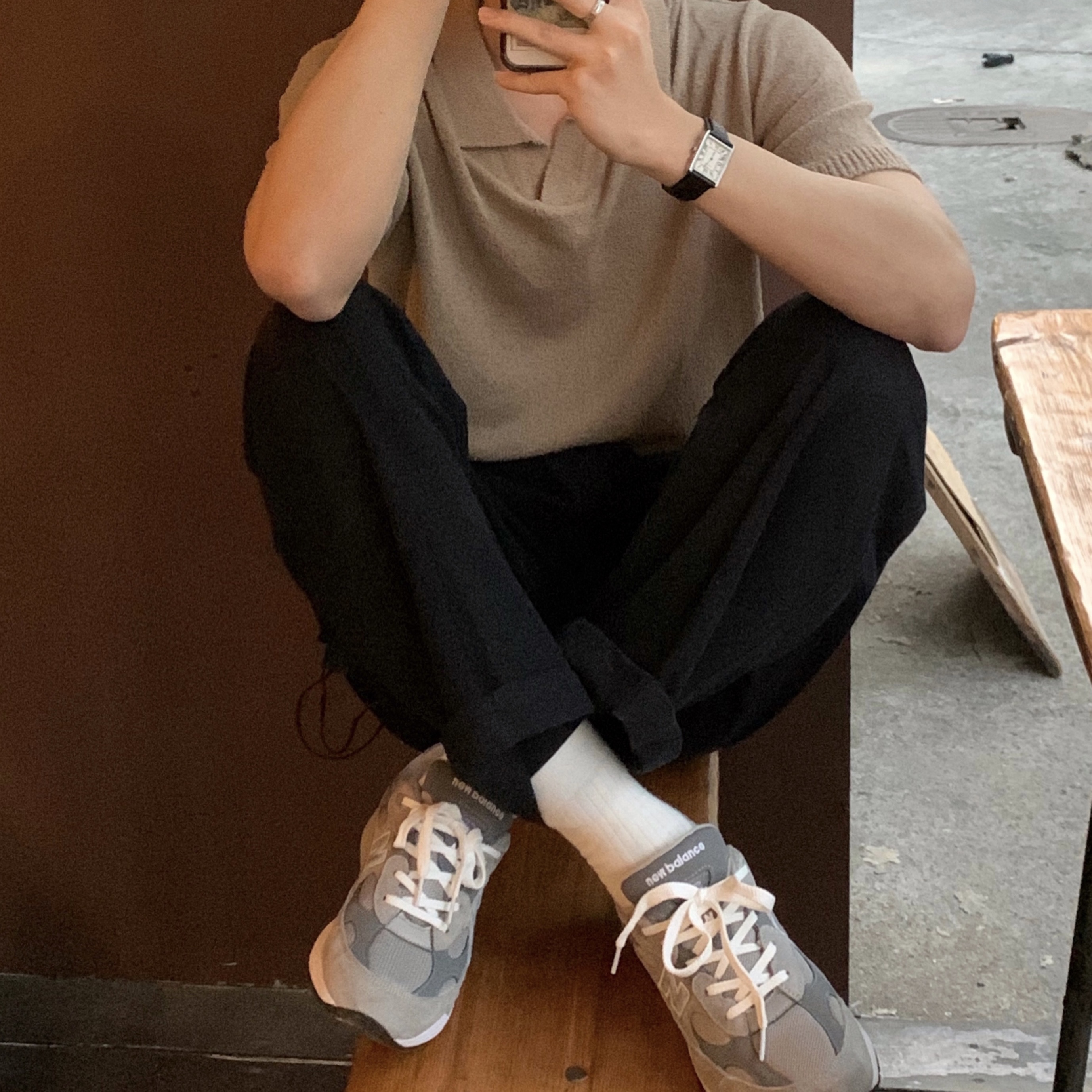 New Balance 992 Made in USA Grey - D Standard 착용 스타일 - 1