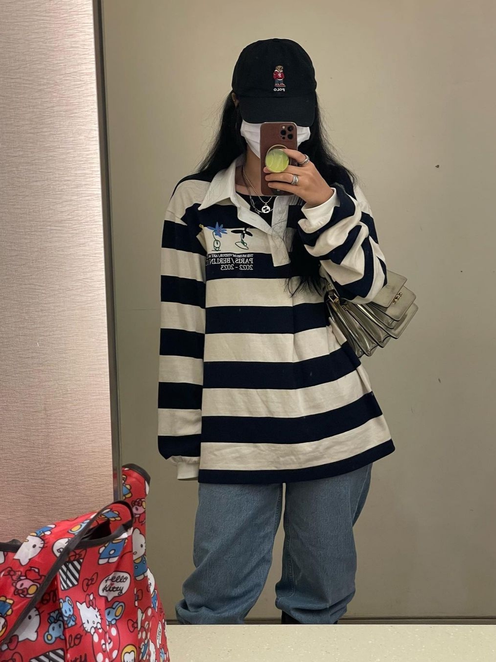 The Museum Visitor Paris Berlin Seoul PK Long Sleeve Navy - 22FW 착용 스타일