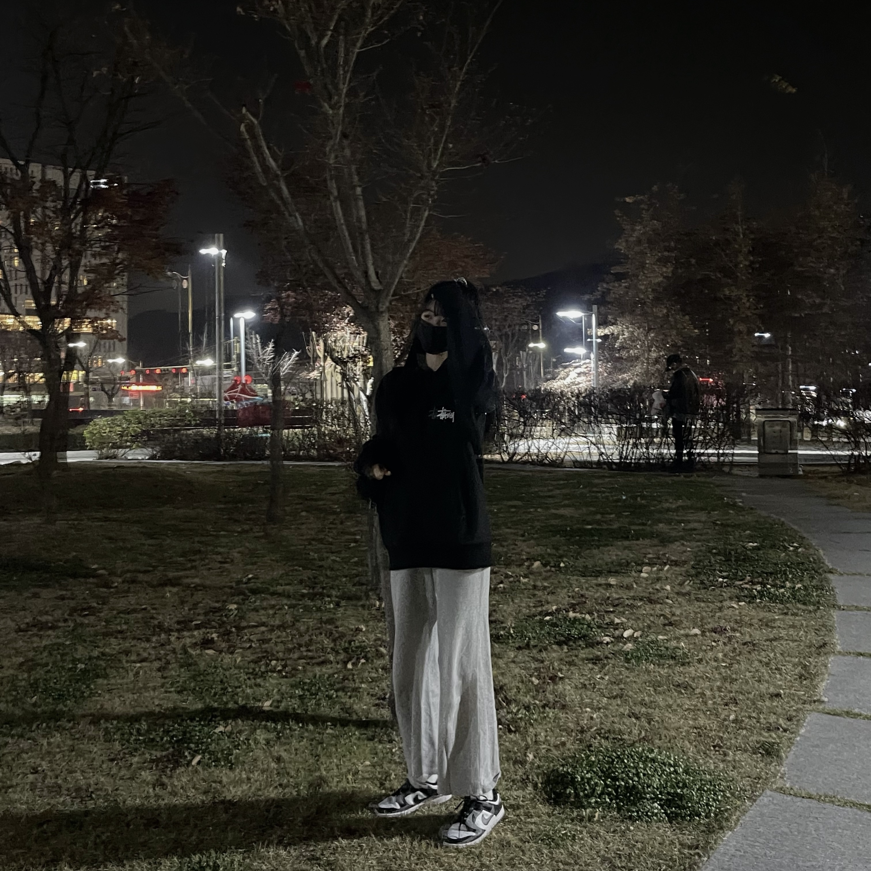 Stussy Basic Stussy Hoodie Black 2022, Nike Dunk Low Retro Black 착용 스타일 - 1