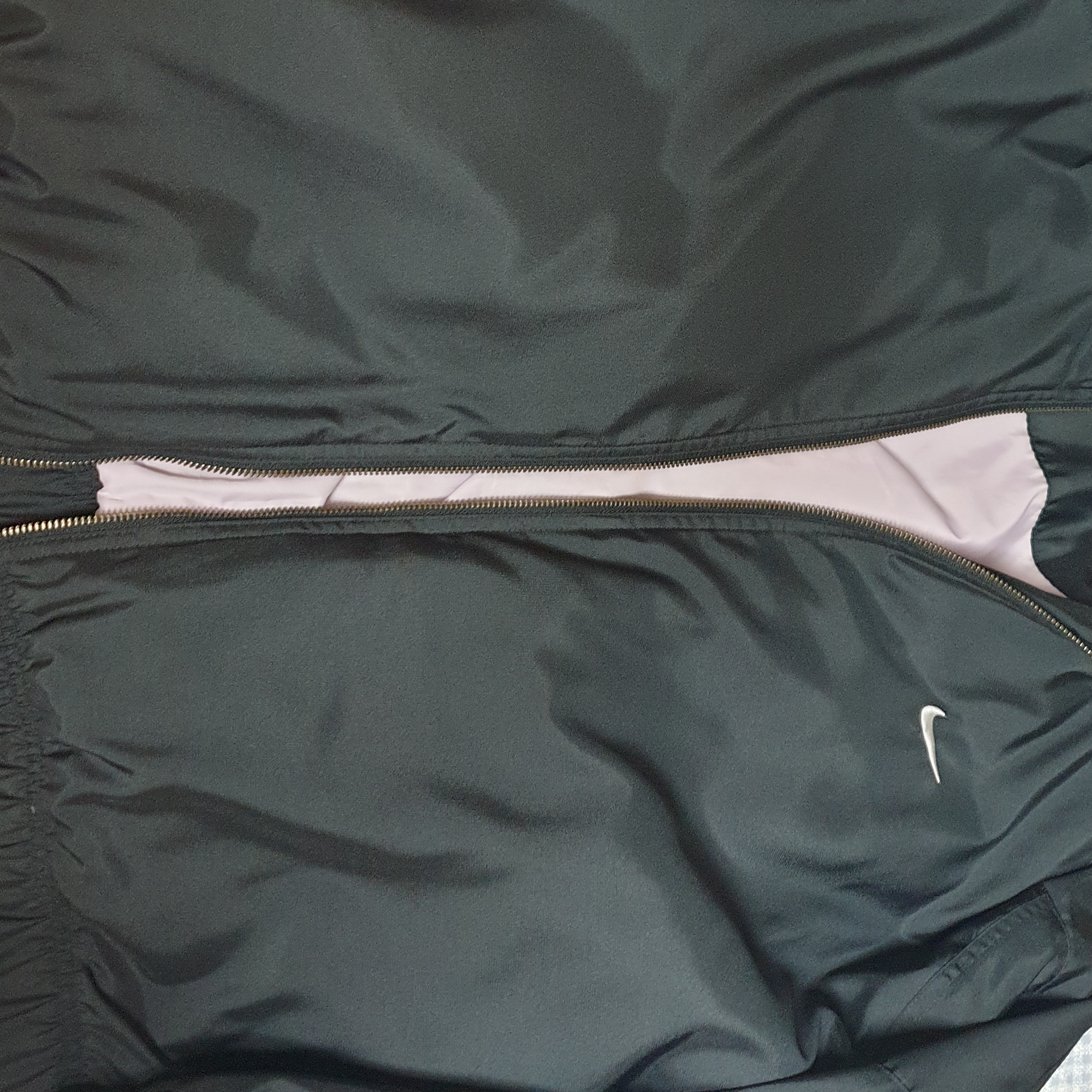 Nike NRG Solo Swoosh Satin Bomber Jacket Black Doll - Asia 착용 스타일