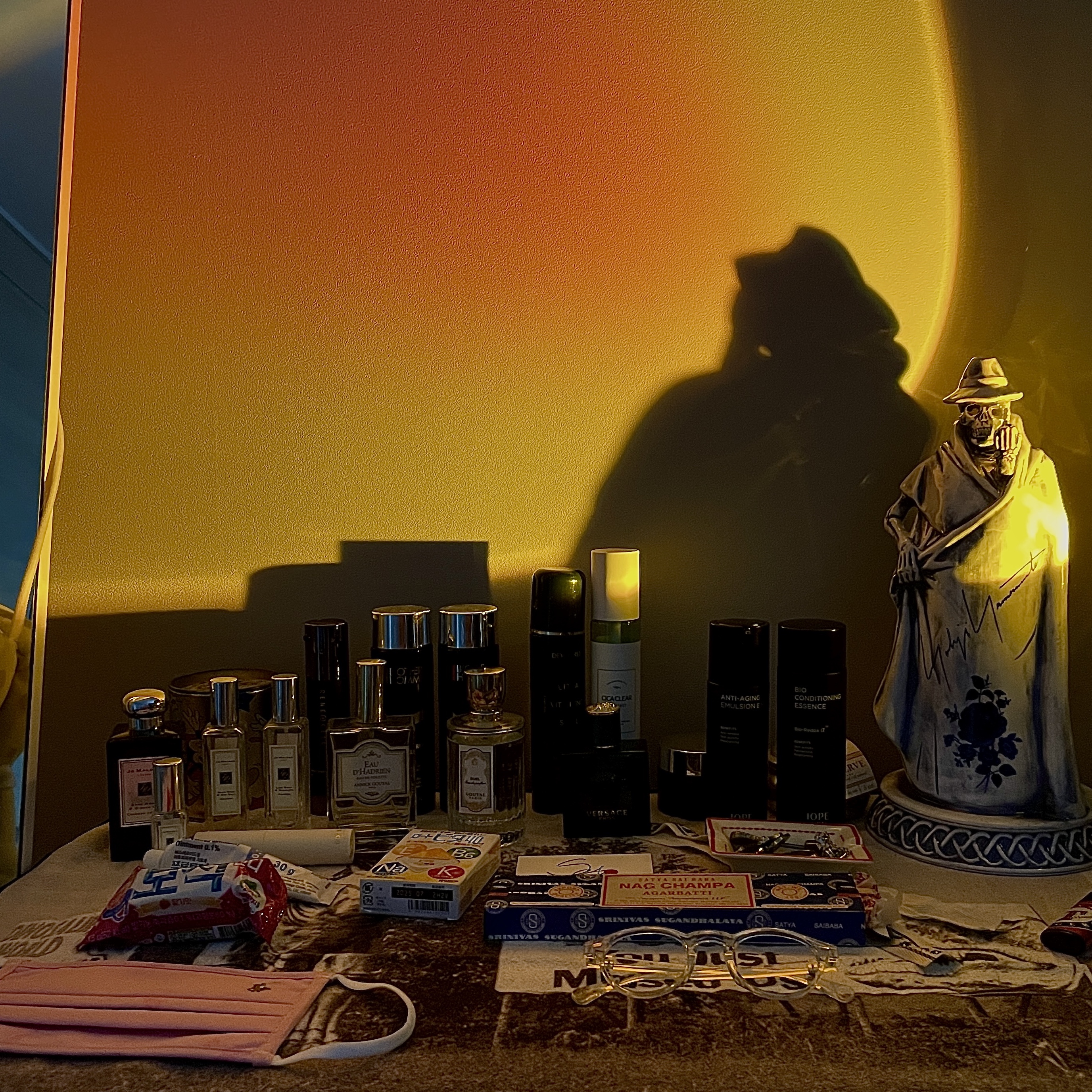Neighborhood x Yohji Yamamoto Reaper Incense Chamber Blue 착용 스타일