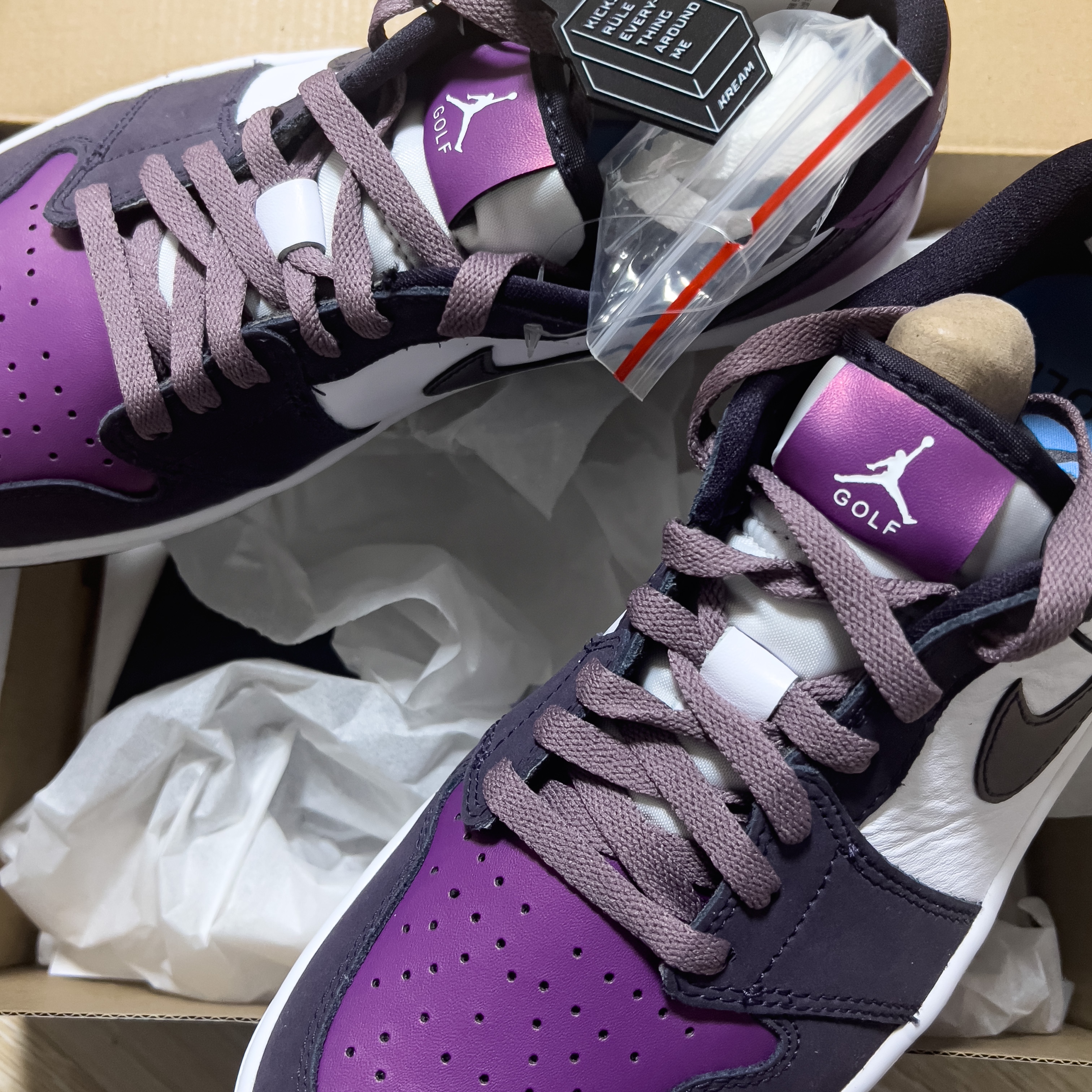 Jordan 1 Low Golf Cave Purple and Viotech 착용 스타일 - 2