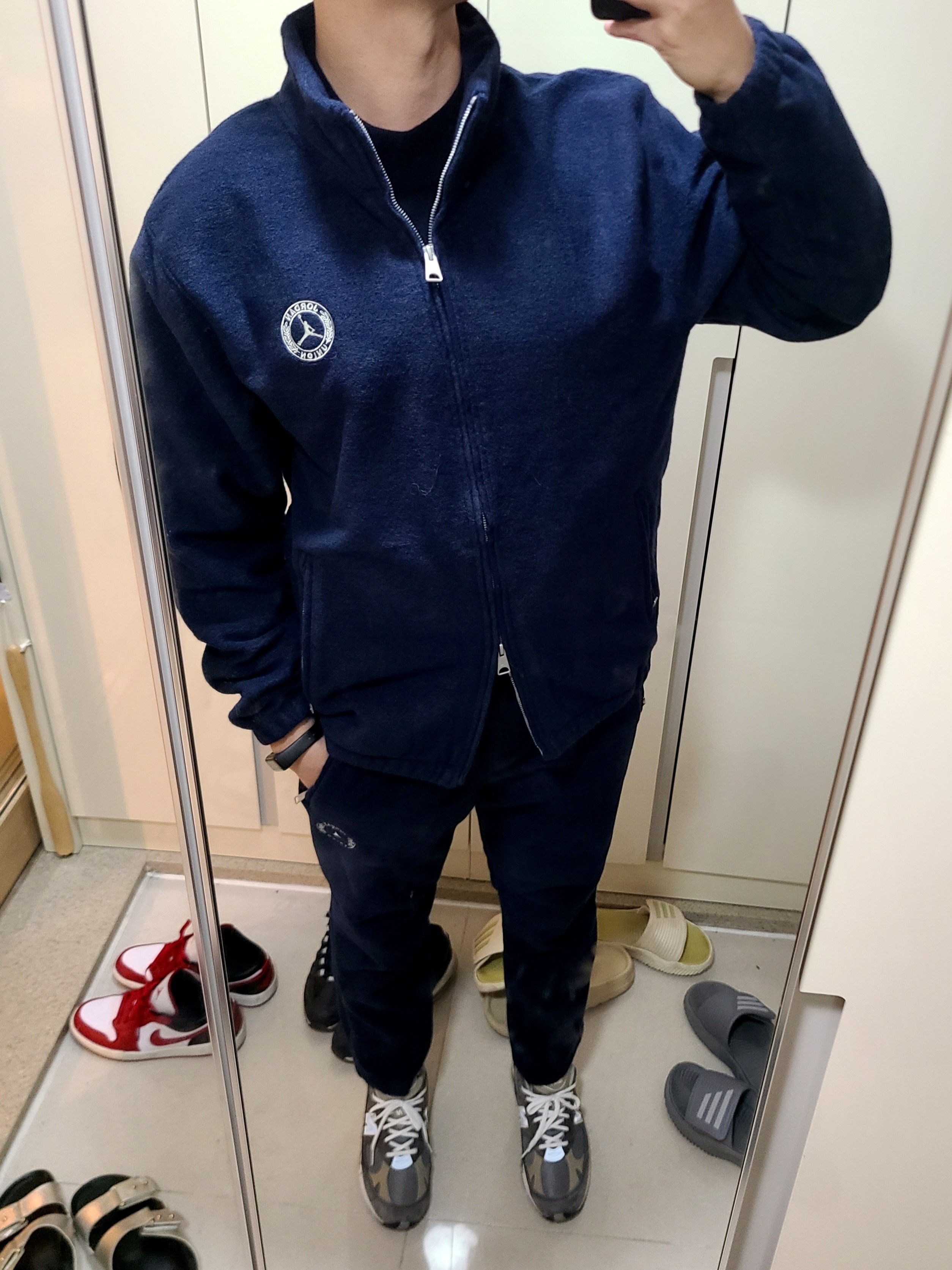 Jordan x Union Track Jacket College Navy - Asia 착용 스타일 - 1