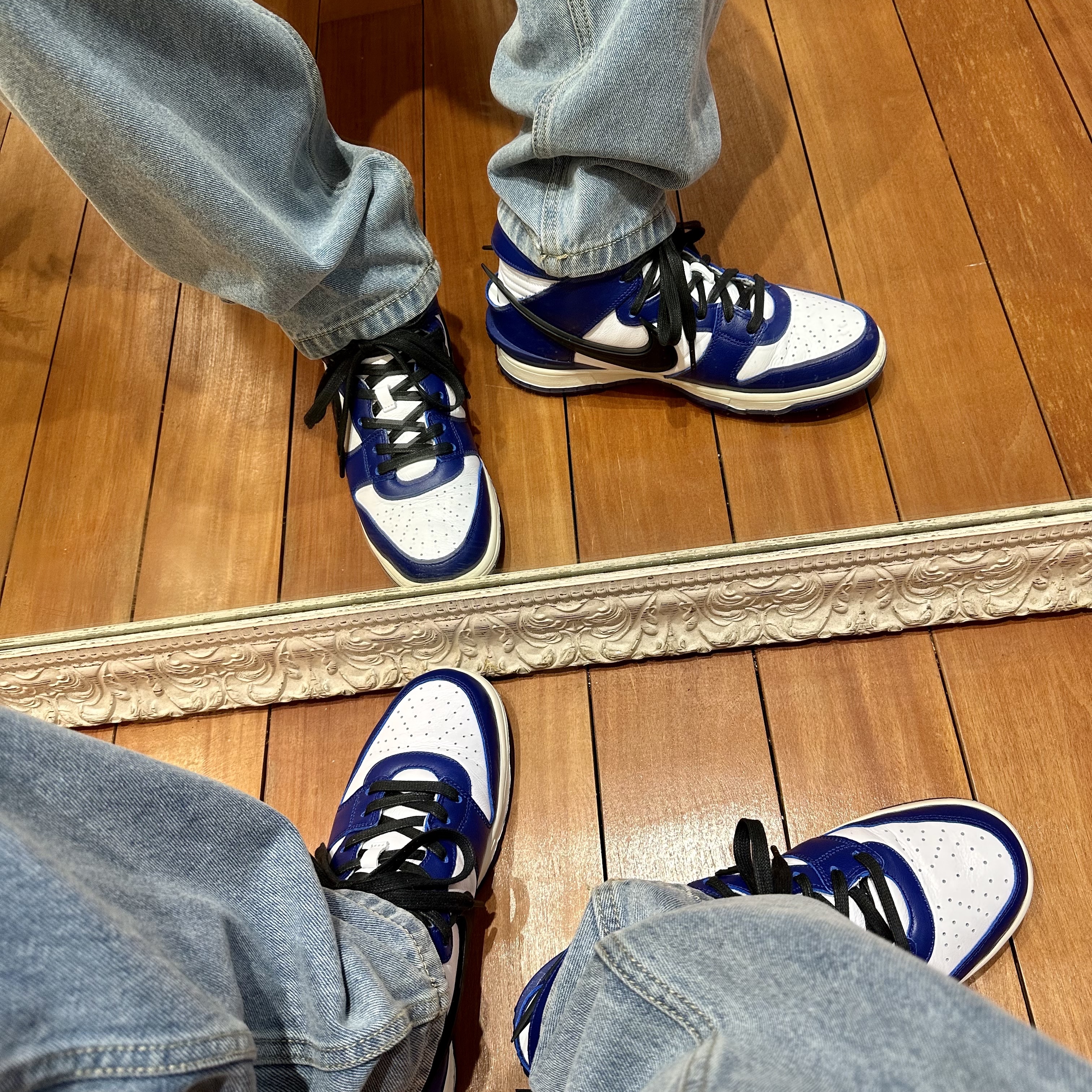 Nike x Ambush Dunk High Deep Royal Blue 착용 스타일 - 1