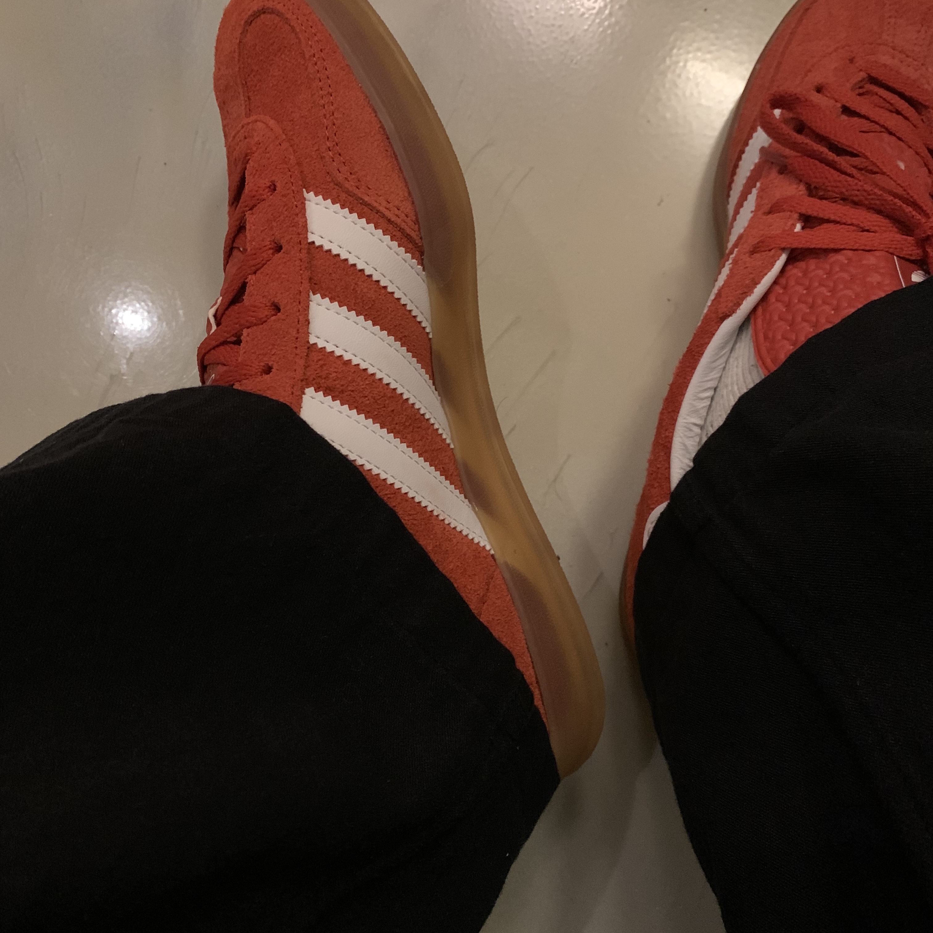 (W) Adidas Gazelle Indoor Bold Orange Cloud White 착용 스타일 - 4