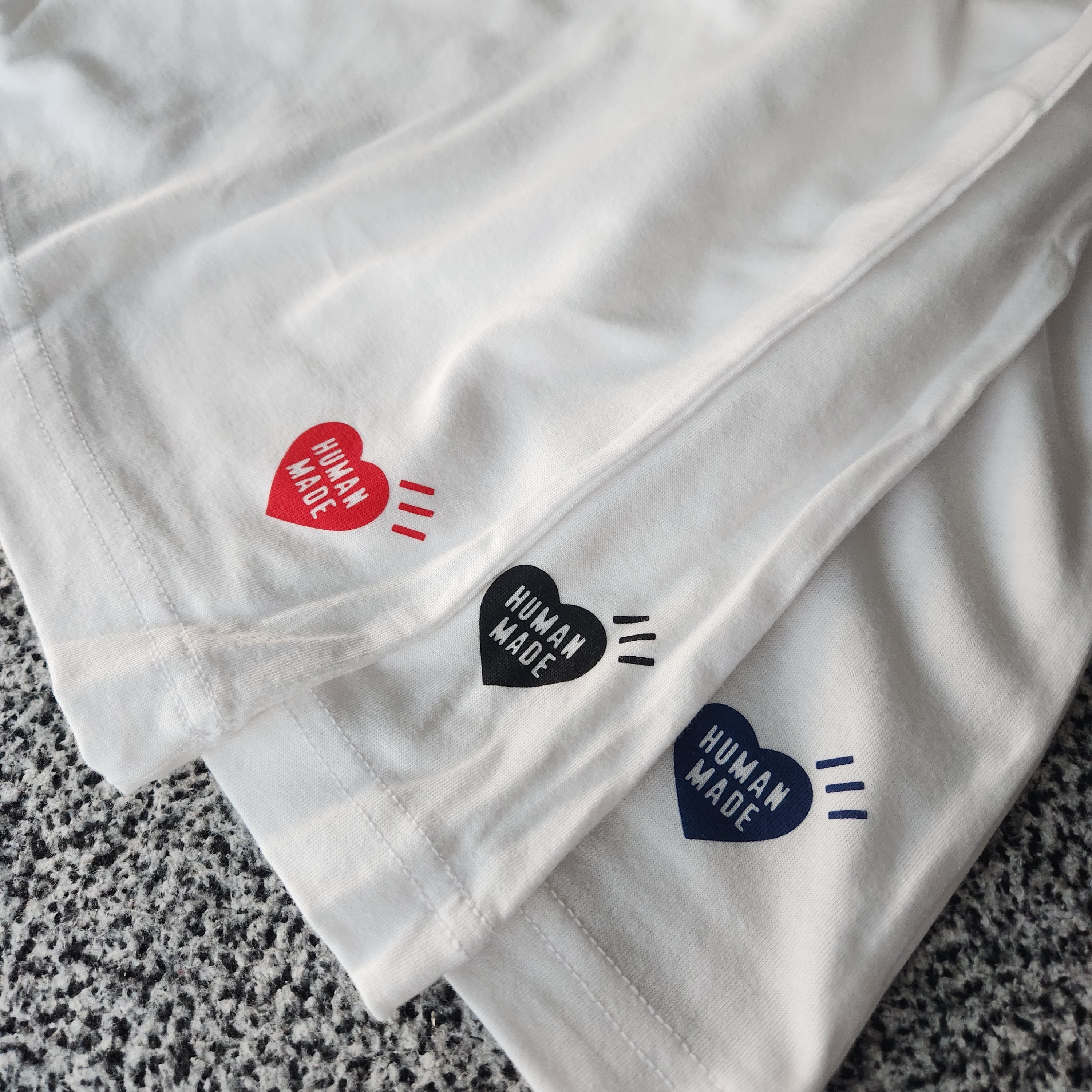 Human Made T-Shirts White (3 Pack) 착용 스타일
