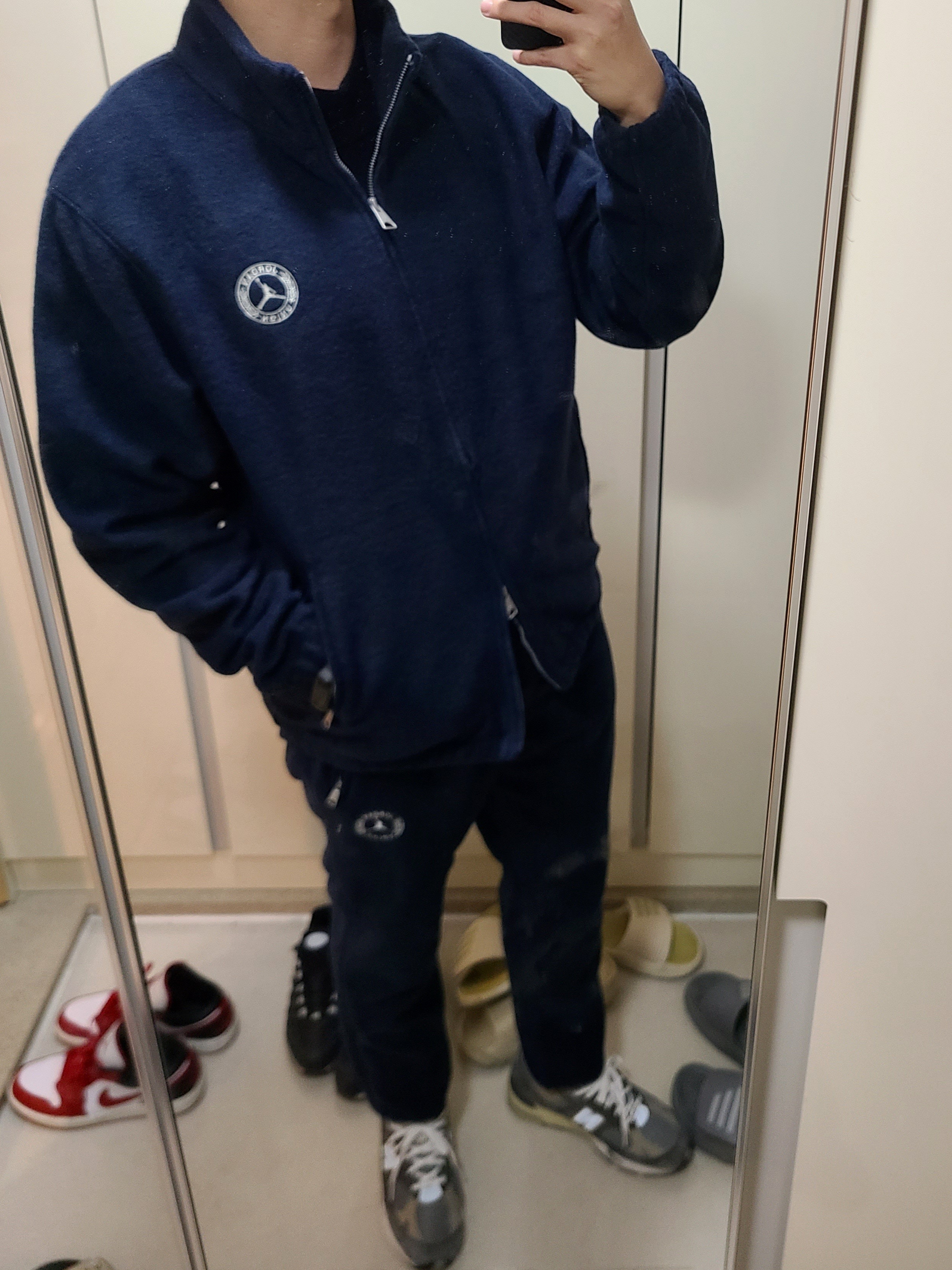 Jordan x Union Track Jacket College Navy - Asia 착용 스타일 - 2