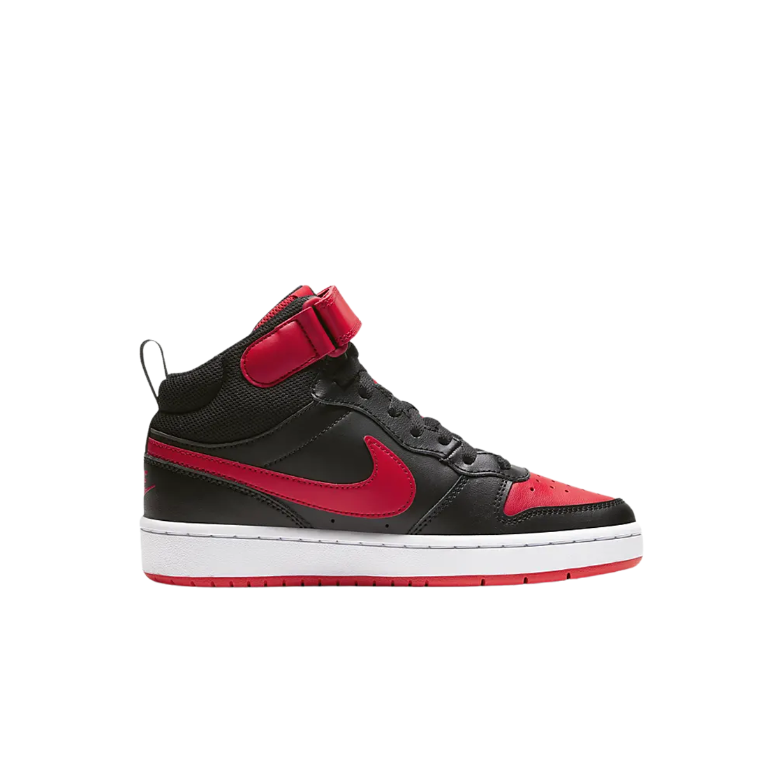 (GS) 나이키 코트 버로우 미드 2 블랙 유니버시티 레드((GS) Nike Court Borough Mid 2 Black University Red) - 1