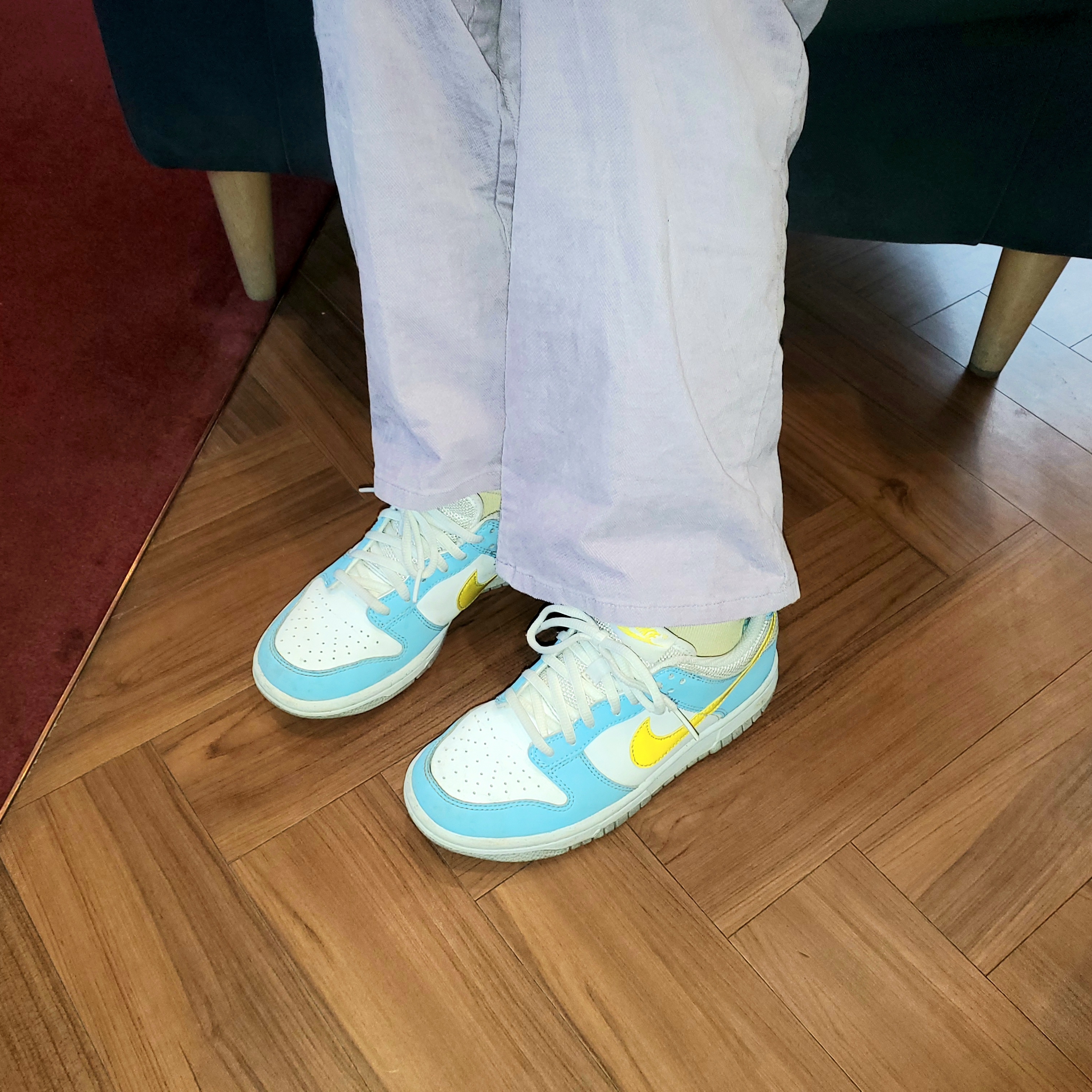 (GS) Nike Dunk Low Next Nature Blue Chill Yellow Strike 착용 스타일