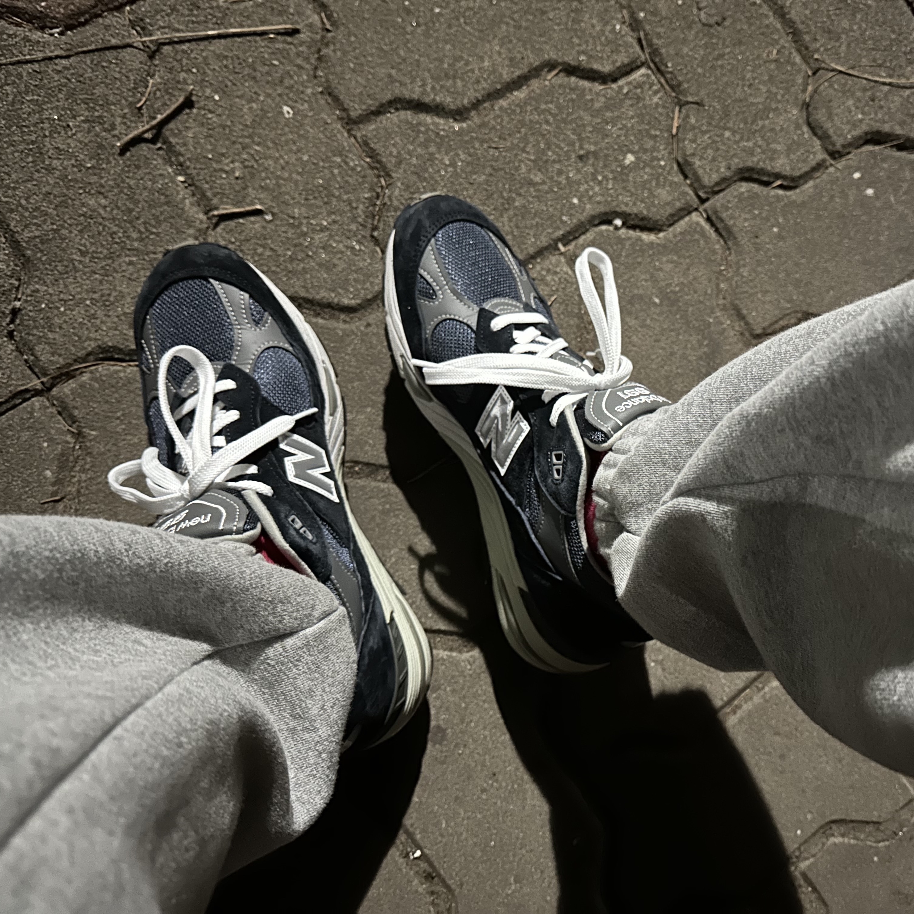 New Balance 991 Made in UK Navy 착용 스타일 - 1