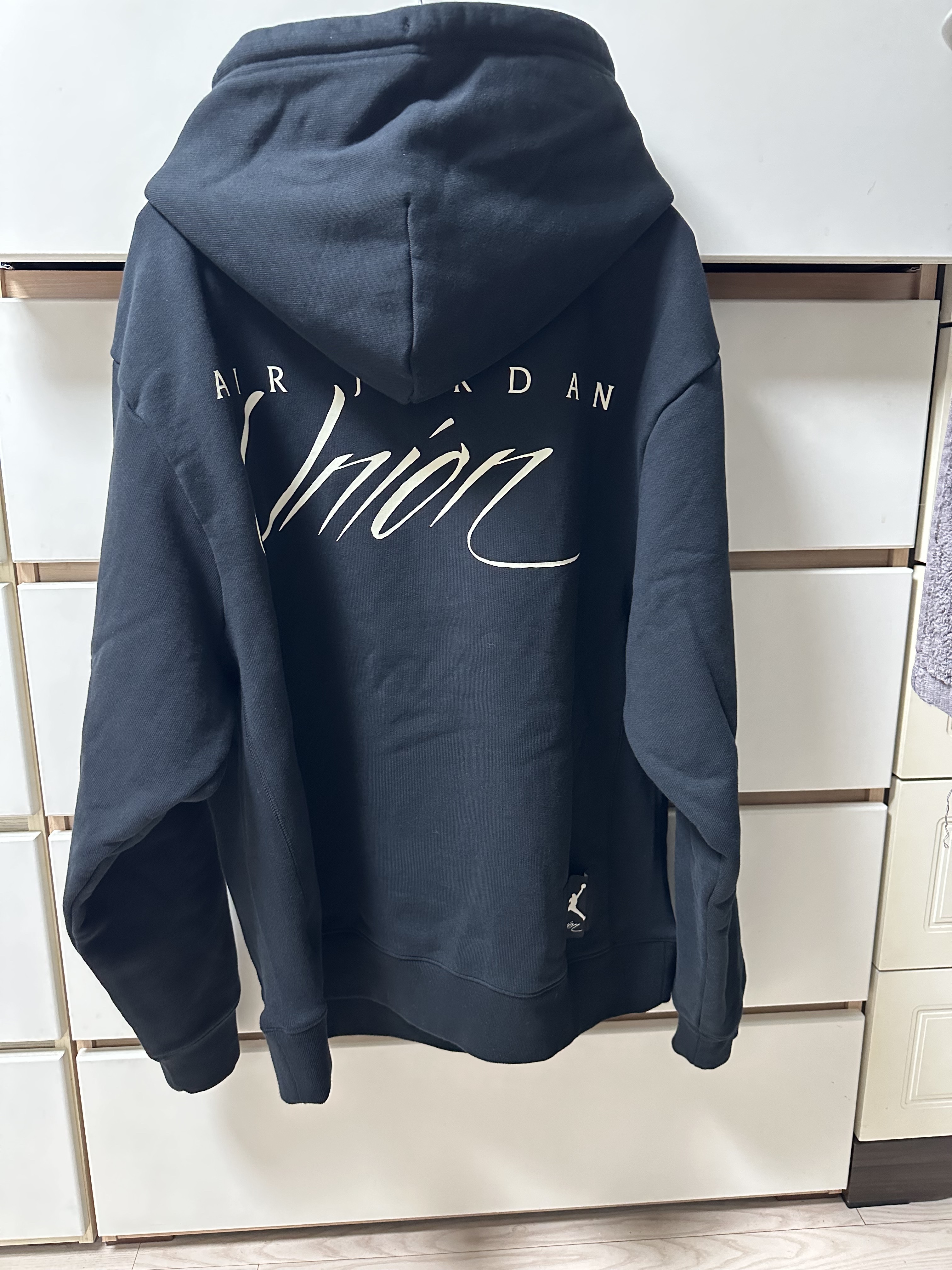 Jordan x Union Fleece Hoodie Black - Asia 착용 스타일 - 2